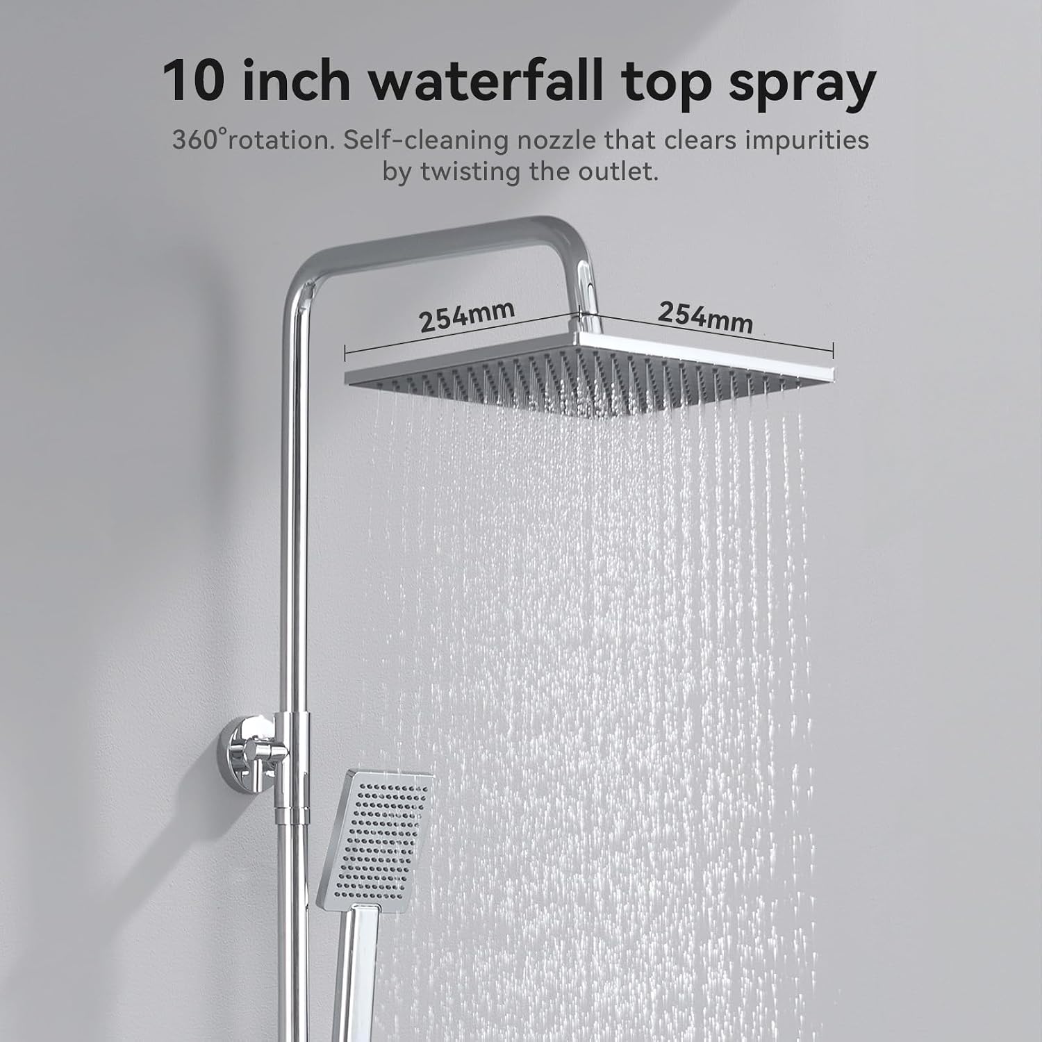 Thumbnail 4 de DERW Adjustable Shower Riser Kit with 10 Inch Rain Head