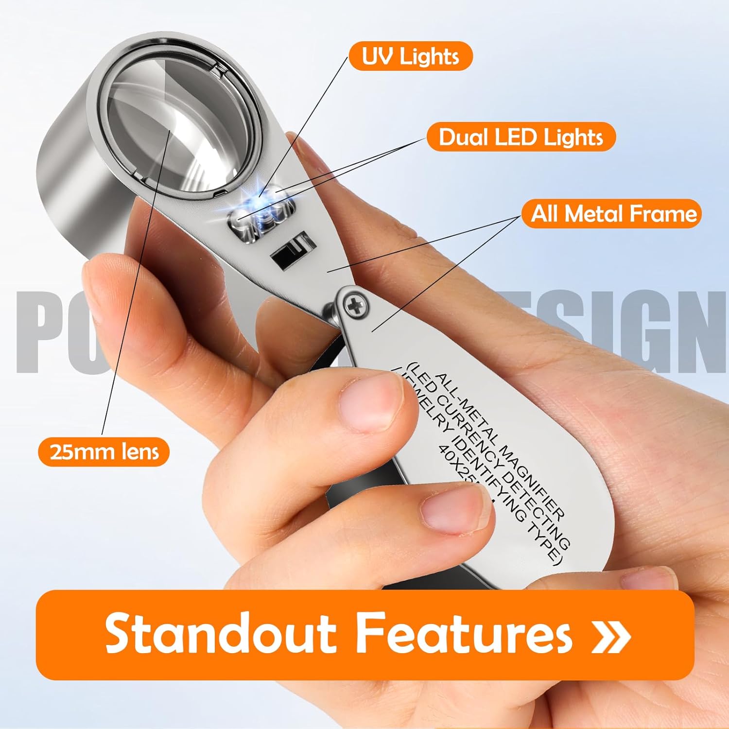 Thumbnail 2 de 40X Jewelers Loupe: LED Lighted Magnifier for Jewellery, Coins and More