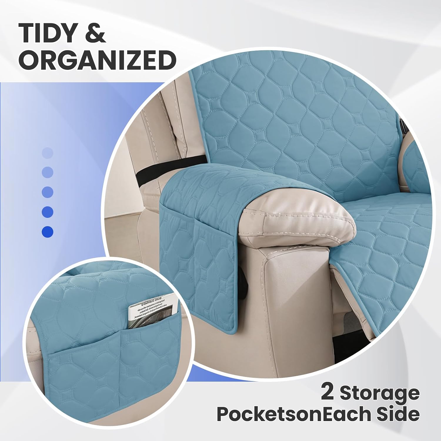 Thumbnail 6 de Ystyle Funda Sillón Relax Reclinable 1 Plaza Azul aguamarina