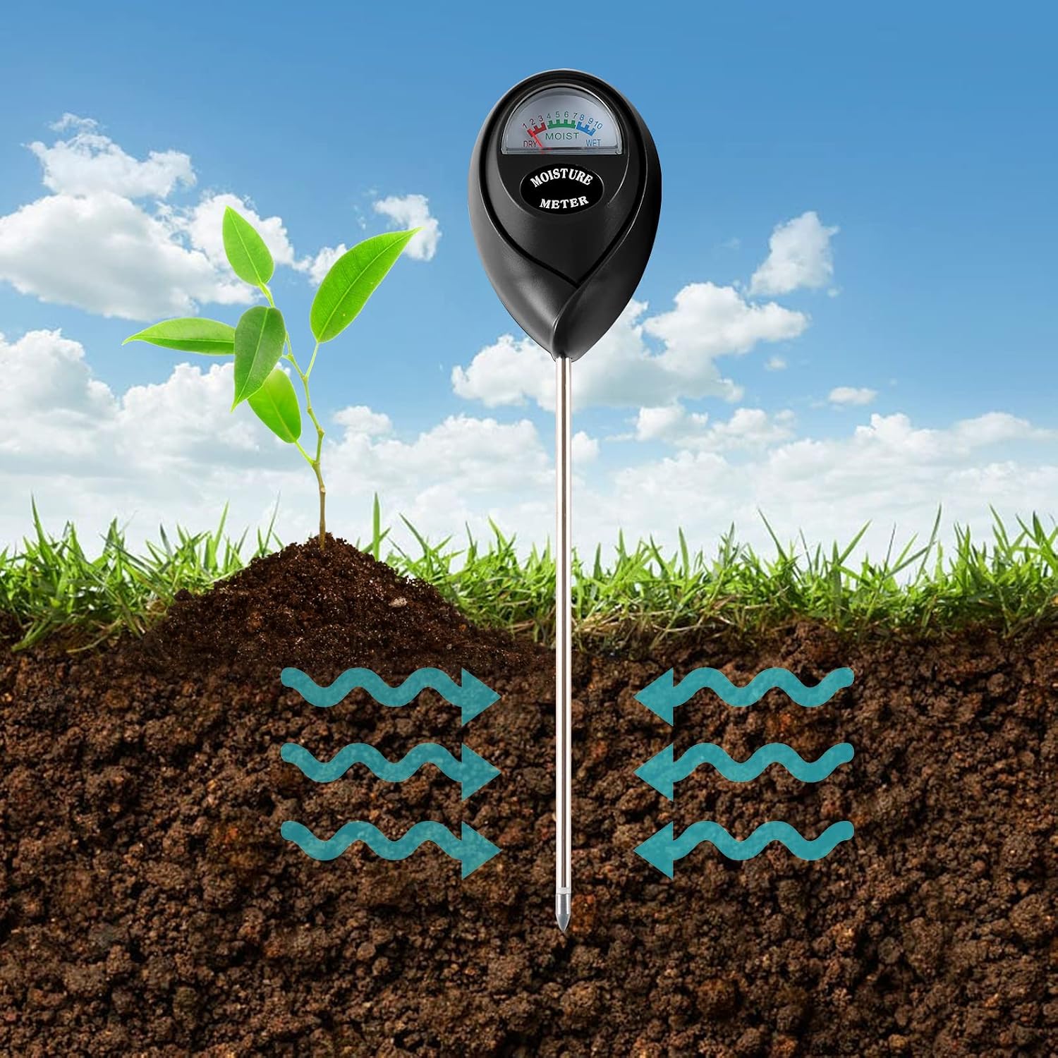 Detalle de Rngeo 2-Pack Soil Moisture Meter with 7-inch Probe and Colour-Coded Dial