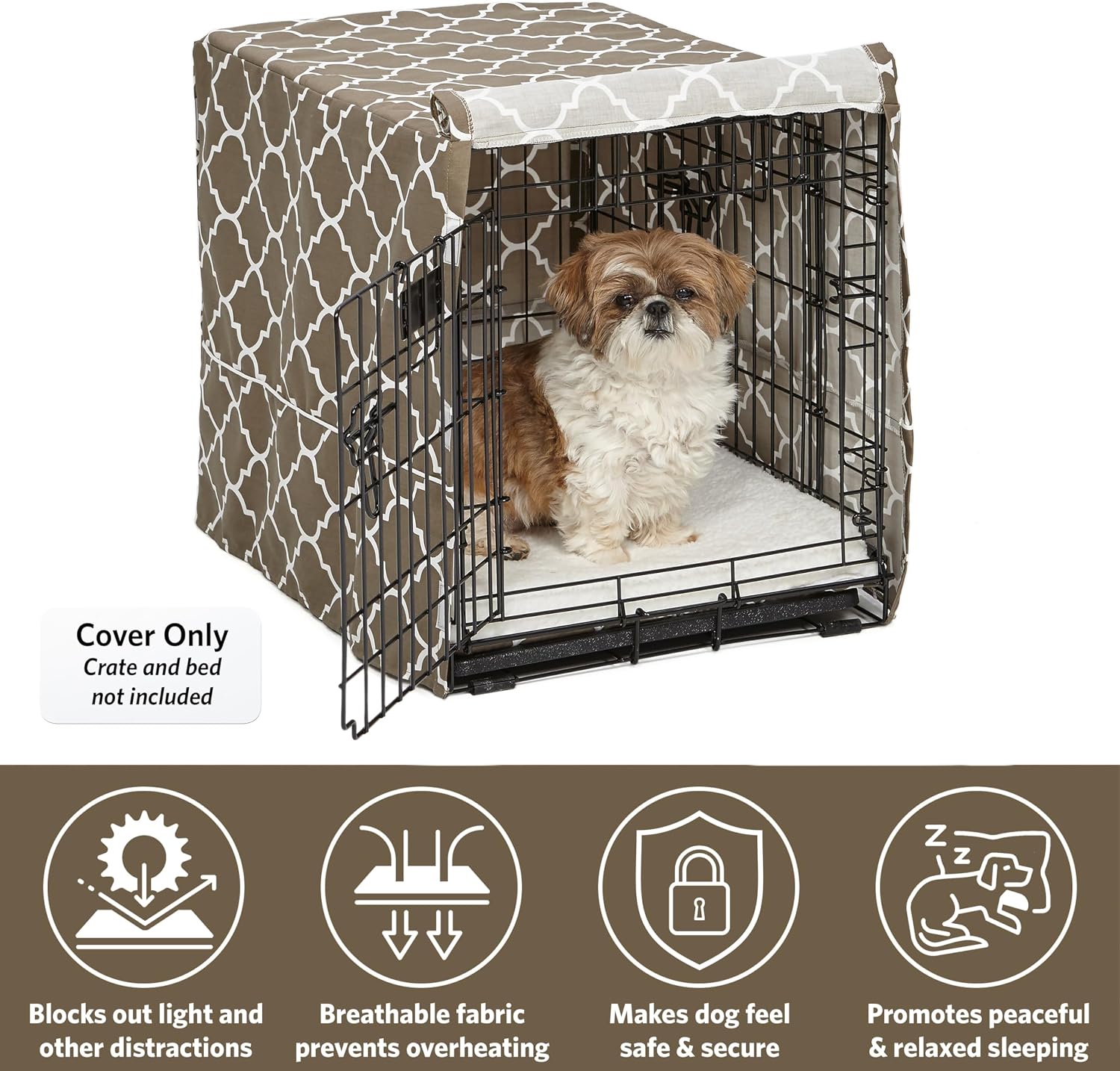 Detalle de CVR24T-BR Hundebox-Abdeckung von MidWest/New World – Privatsphäre, Schutz und Gemütlichkeit für 61 cm Boxen
