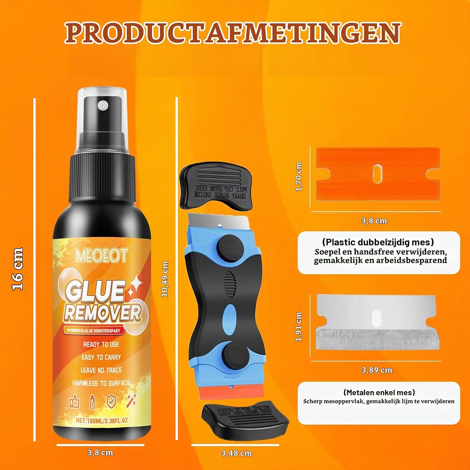 Thumbnail 6 de Meoeot H003 lijmverwijderaar met schraper, 100 ml