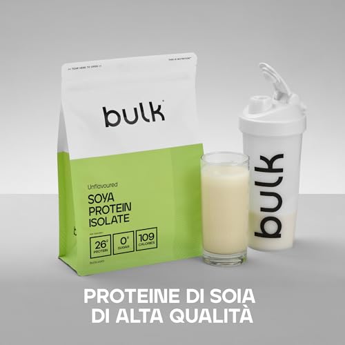 Detalle de Bulk Soya Protein Isolate Powder, Unflavoured 1 kg – Proteine vegetali di alta qualità per sportivi