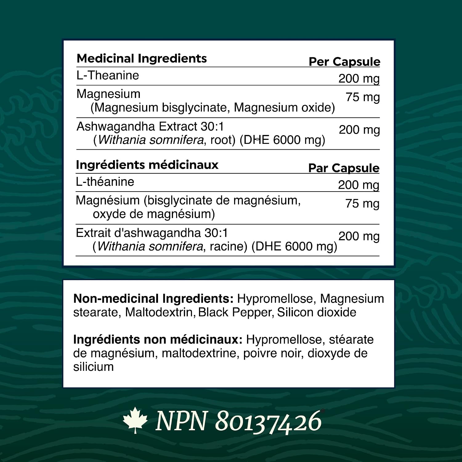 Thumbnail 5 de Nobi Nutrition L-Theanine, Magnesium Glycinate & Ashwagandha, 120 Capsules