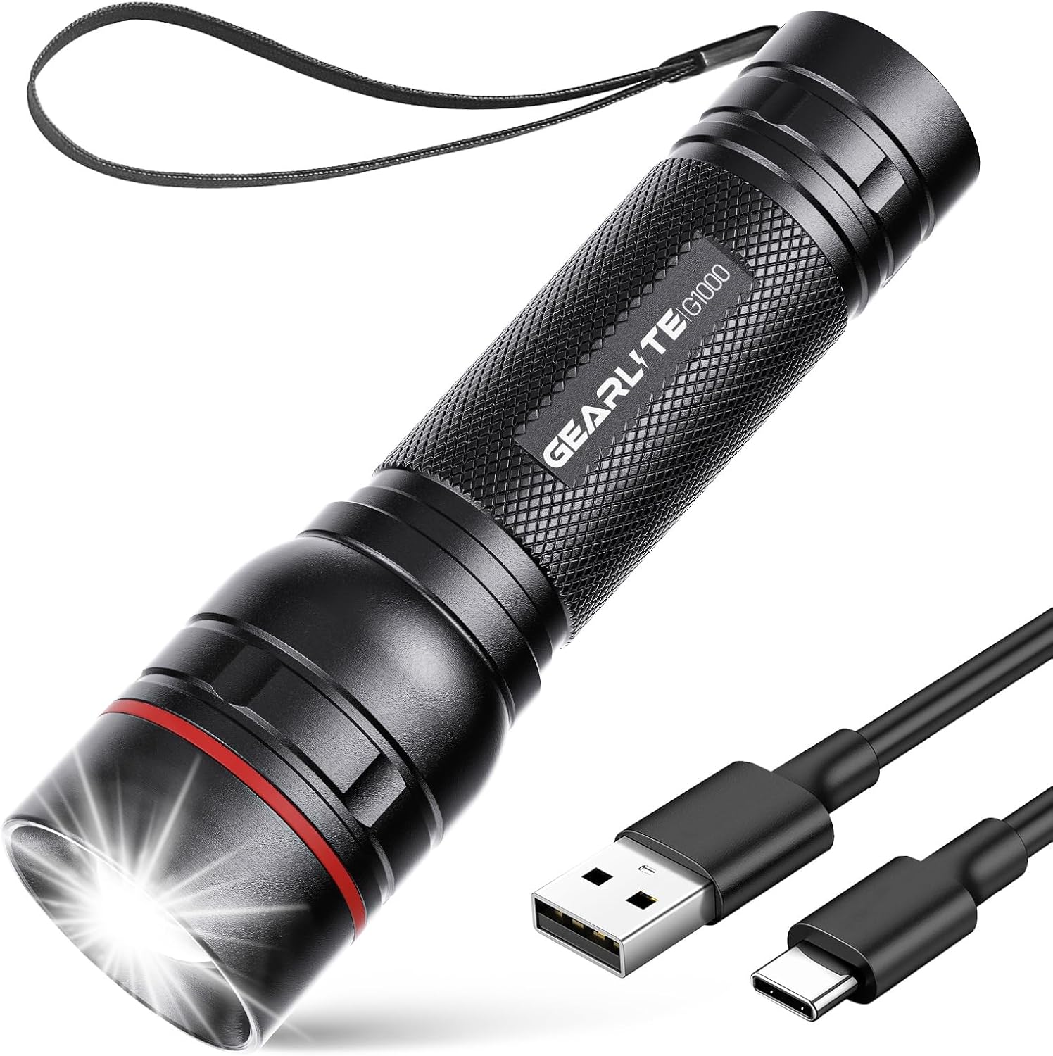 Detalle de GEARLITE Rechargeable LED Torch 2000LM ๐ฆ