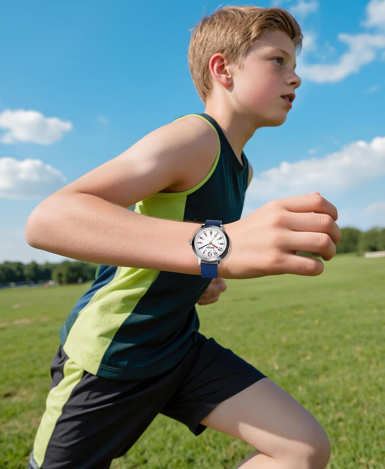 Thumbnail 5 de SOCICO Lernuhr Kinder Armbanduhr Blau – Analoge Kinderuhr, 3ATM Wasserdicht, Lernhilfe für Jungen und Mädchen