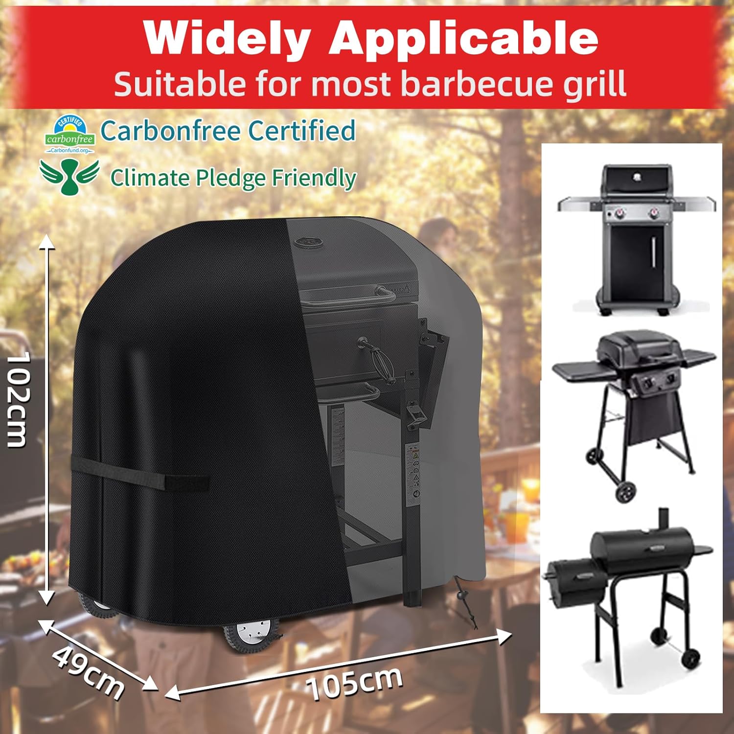 Detalle 2 de SPGOOD Funda Barbacoa Exterior Impermeable 105x49x102 cm