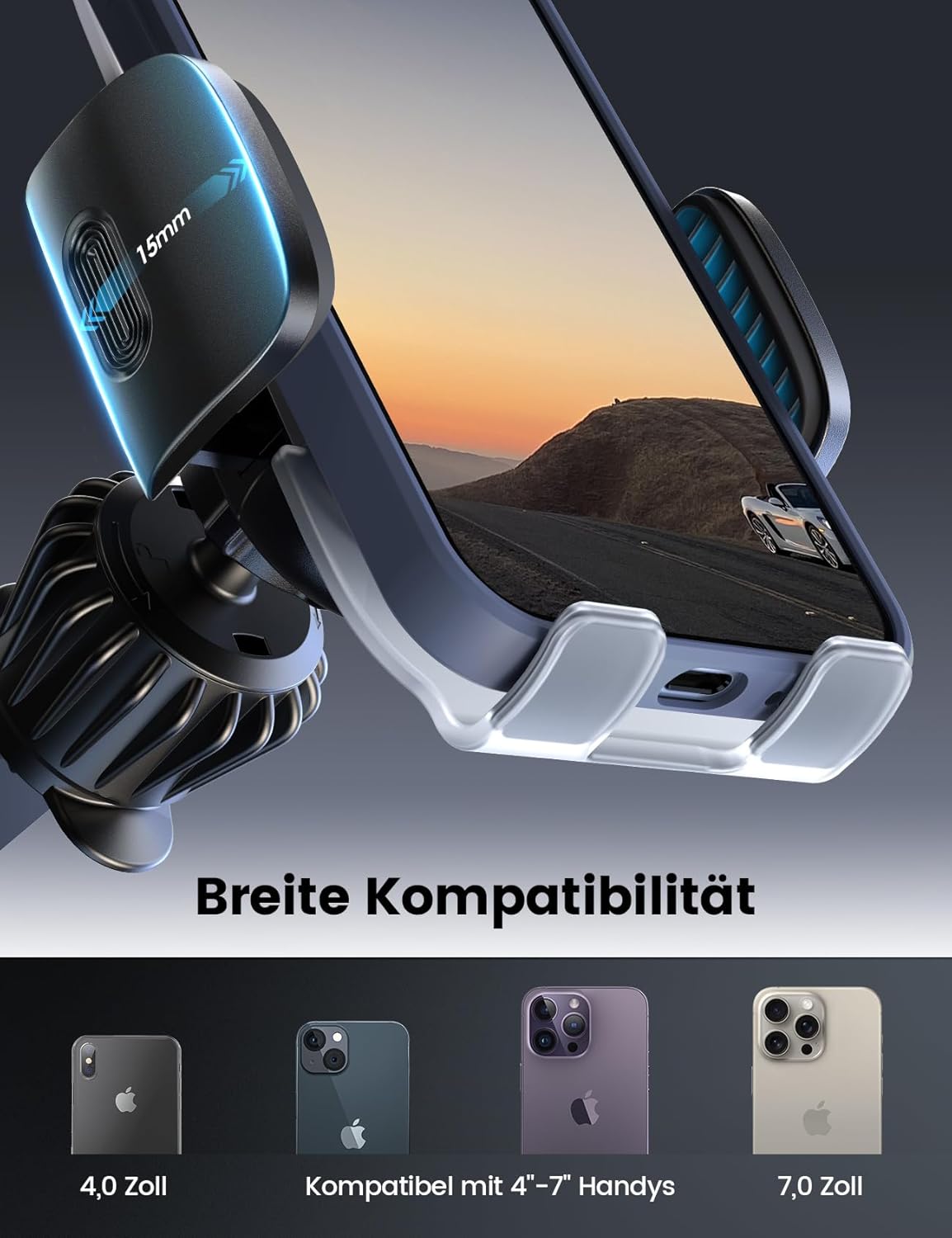 Thumbnail 5 de Lamicall Handyhalterung Auto für die Lüftung (Acryl, 360°) – universell für 4–7 Zoll Smartphones