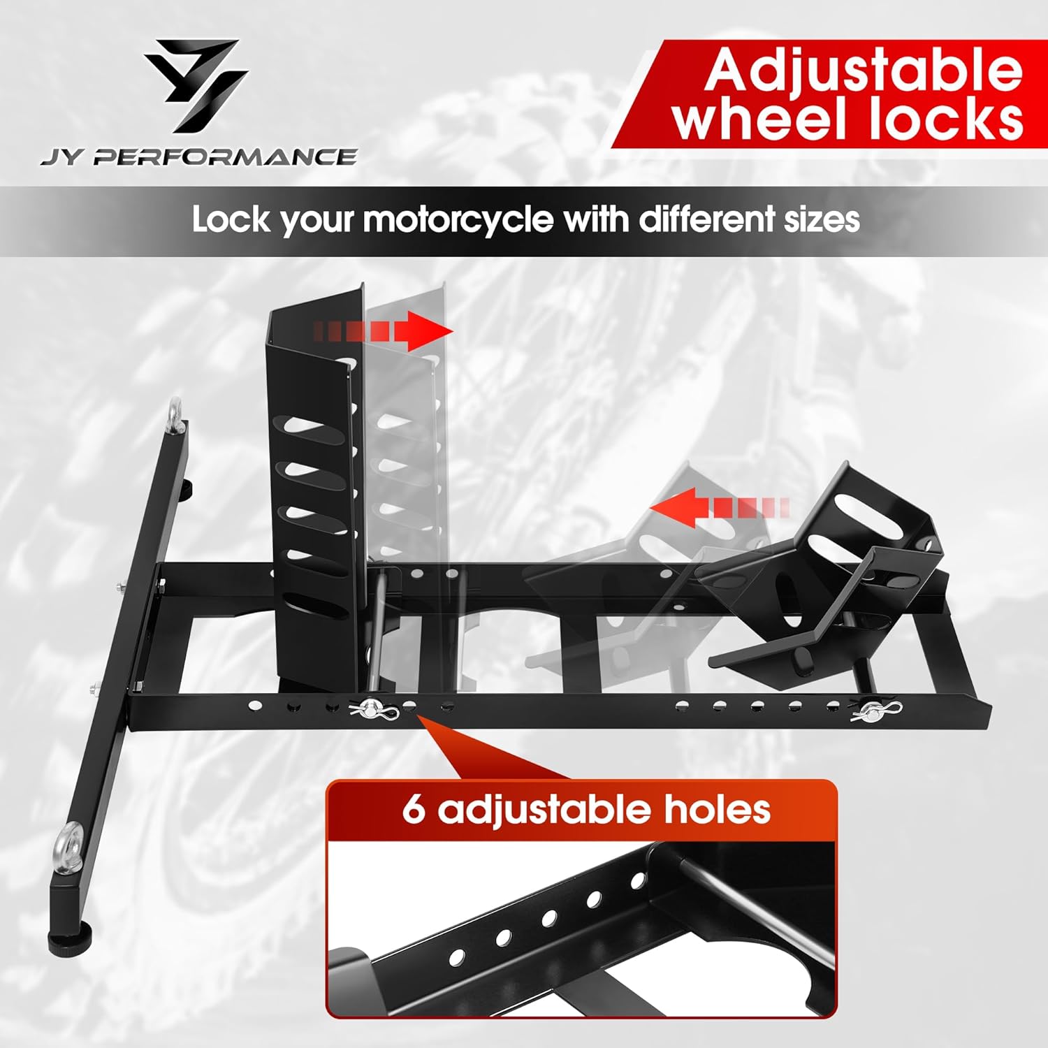 Detalle 2 de JY PERFORMANCE Motorcycle Wheel Chock 1800 lb