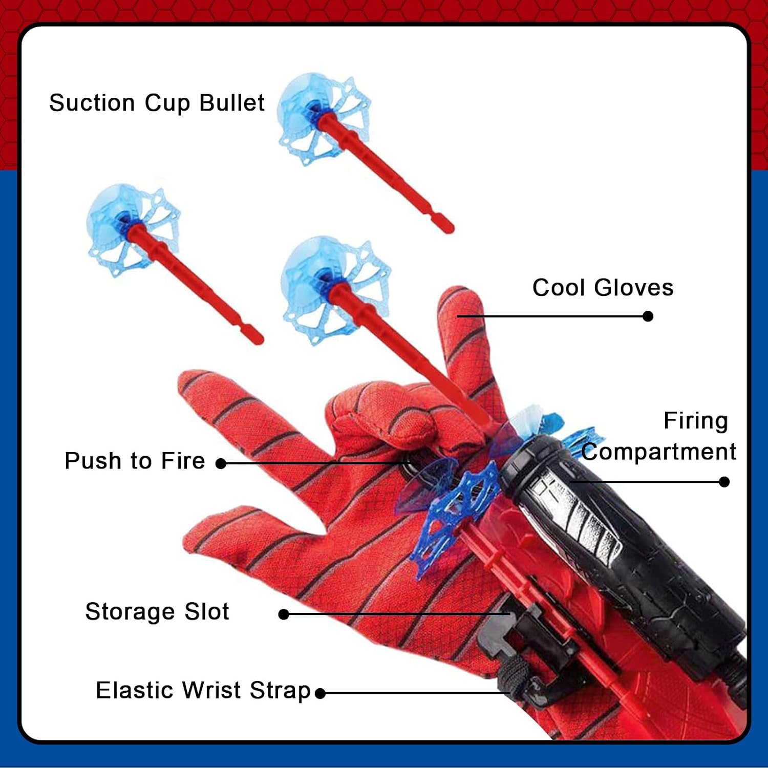 Thumbnail 4 de 3 Sets Spider Web Shooters Halloween Party Favors: Wrist Launcher Toys with Hero Gloves, Capes & Masks for Kids