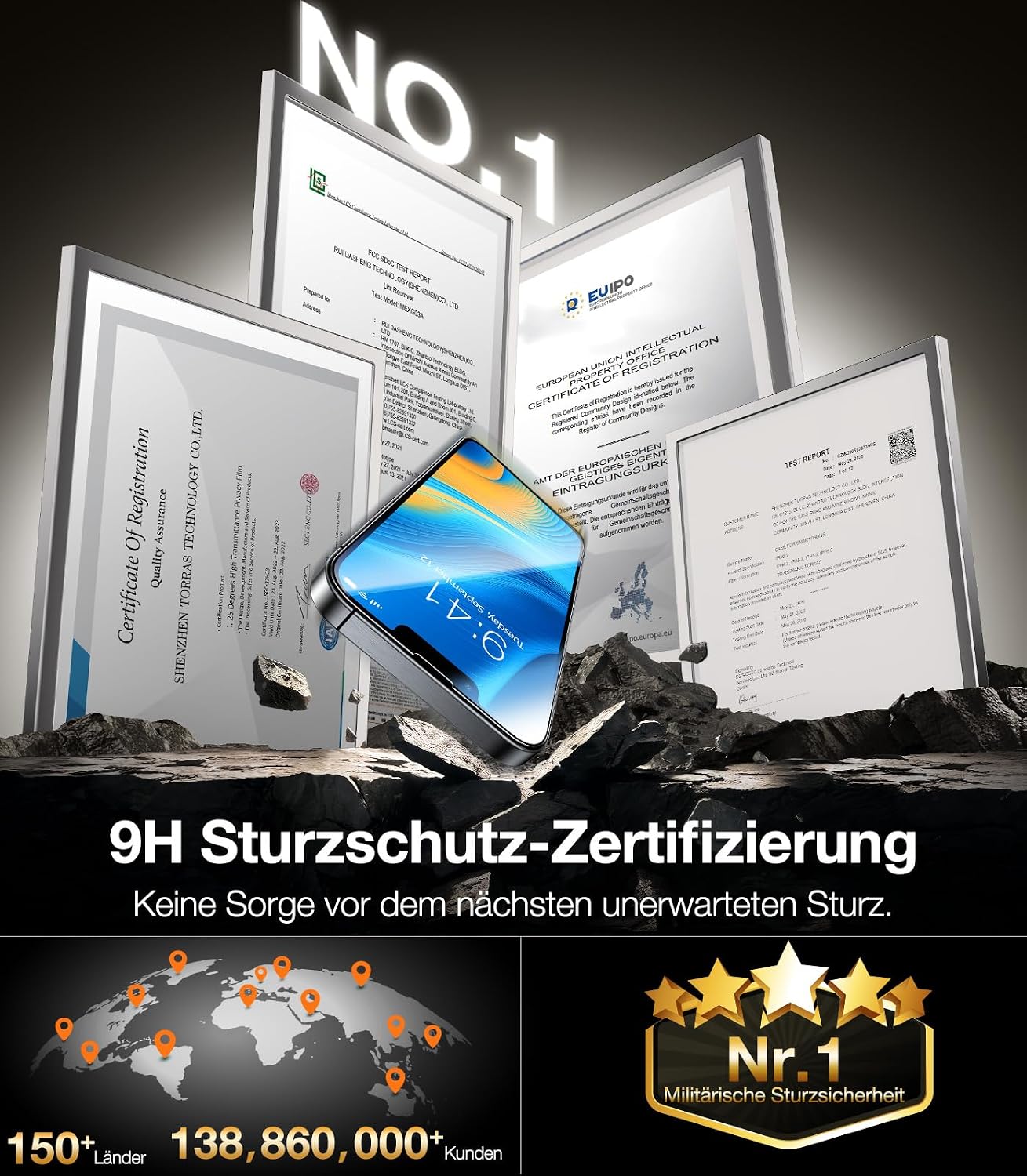 Detalle 2 de TORRAS iPhone 16 Pro Schutzfolie 2 Stück