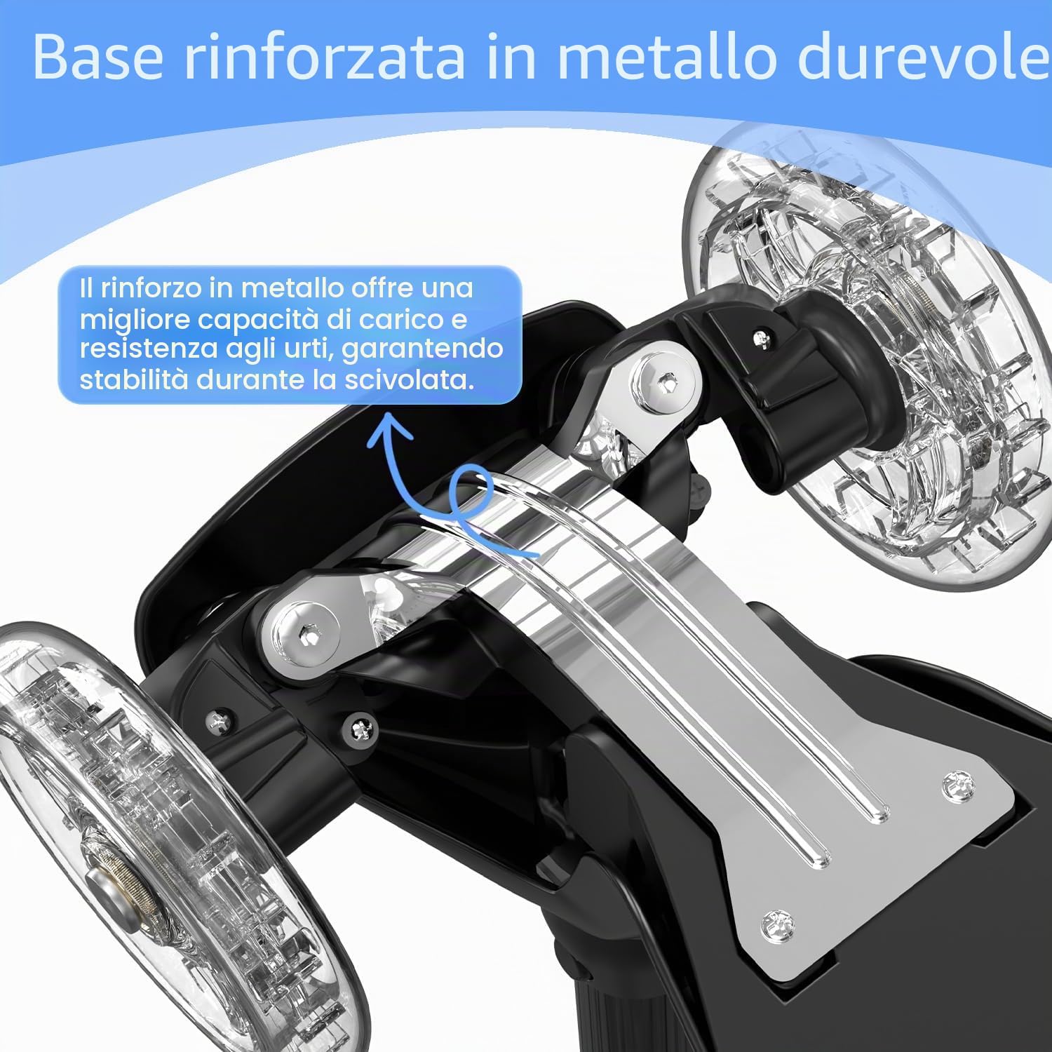 Thumbnail 3 de TONBUX Monopattino Bambini 3-8 Anni con Ruote e Vassoio Luminoso – Lean-to-Steer e Altezza Regolabile