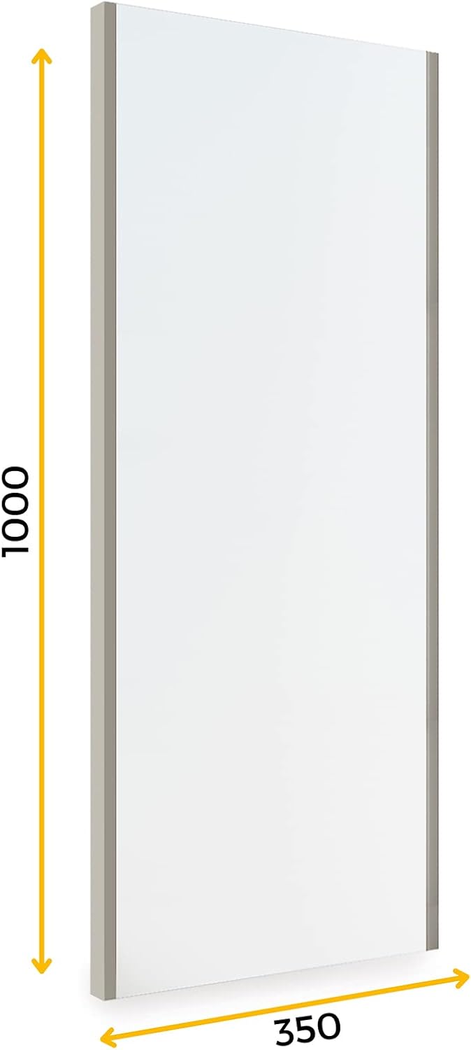 Thumbnail 1 de Emuca - Miroir extractible pour l'intérieur de l'armoire, cadre gris pierre, 1000 x 340 mm