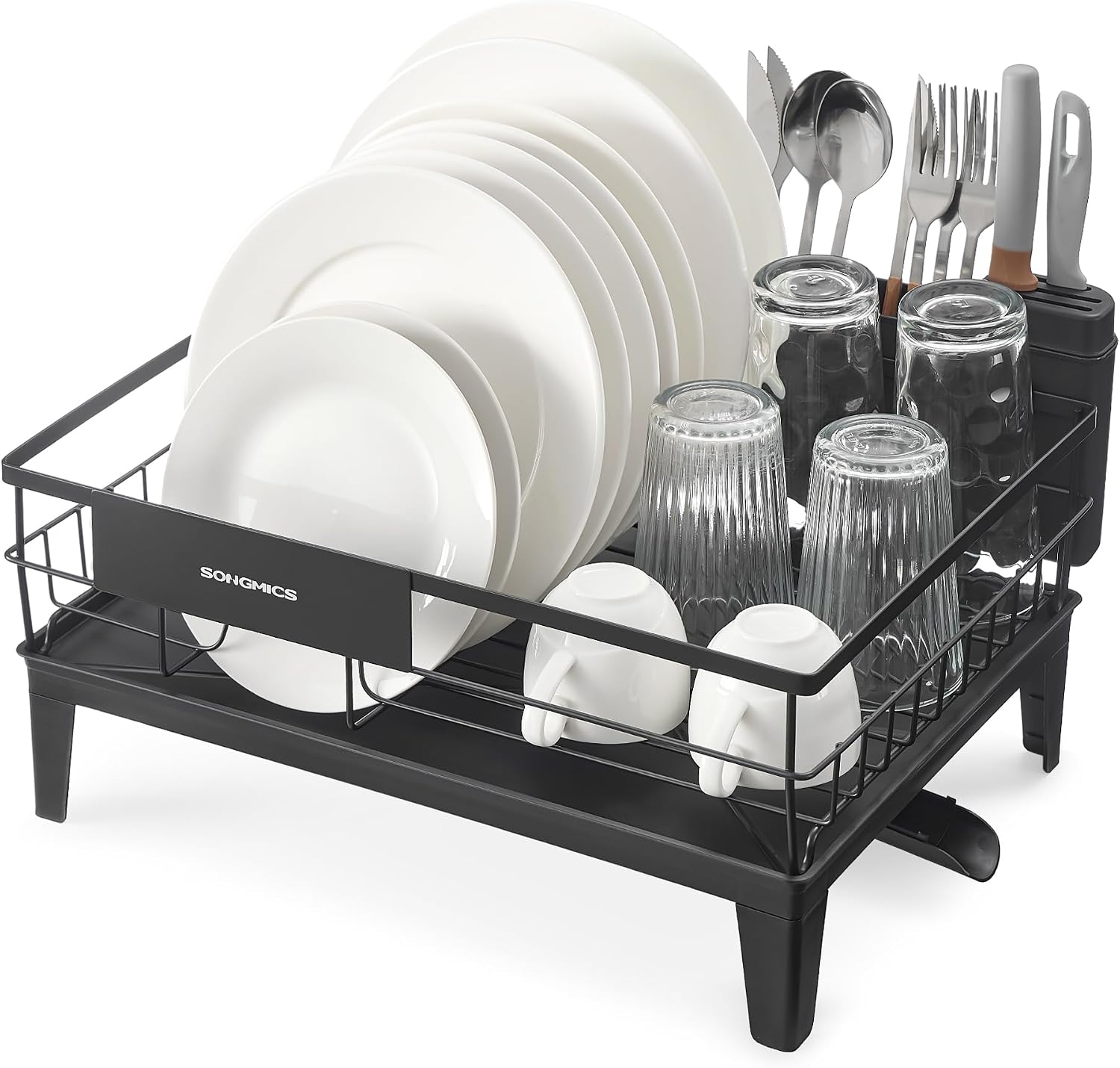 Detalle de SONGMICS PATALLA KCS550B01 afdruiprek met 360° draaibare afvoer, zwart