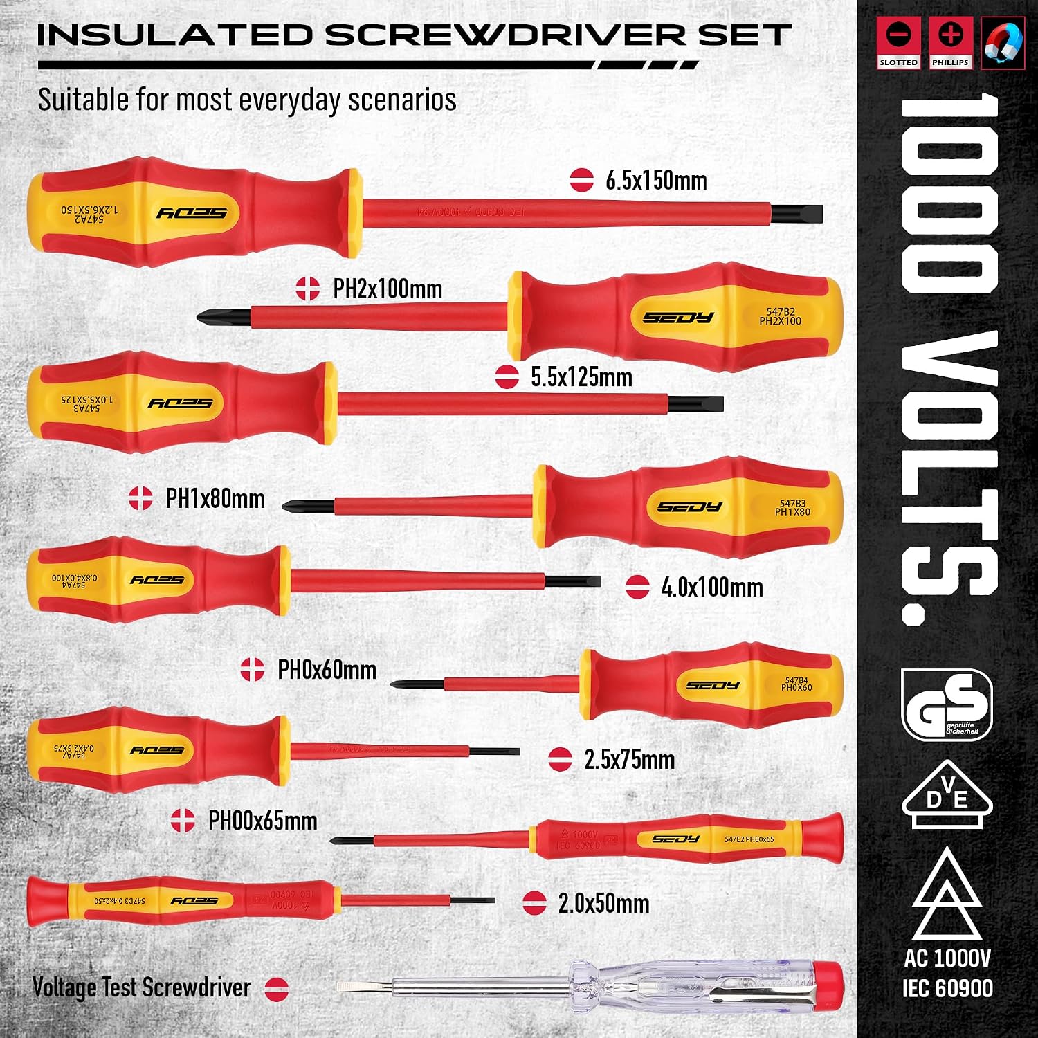 Detalle de Insulated Screwdriver and Pliers Set, 14-Piece