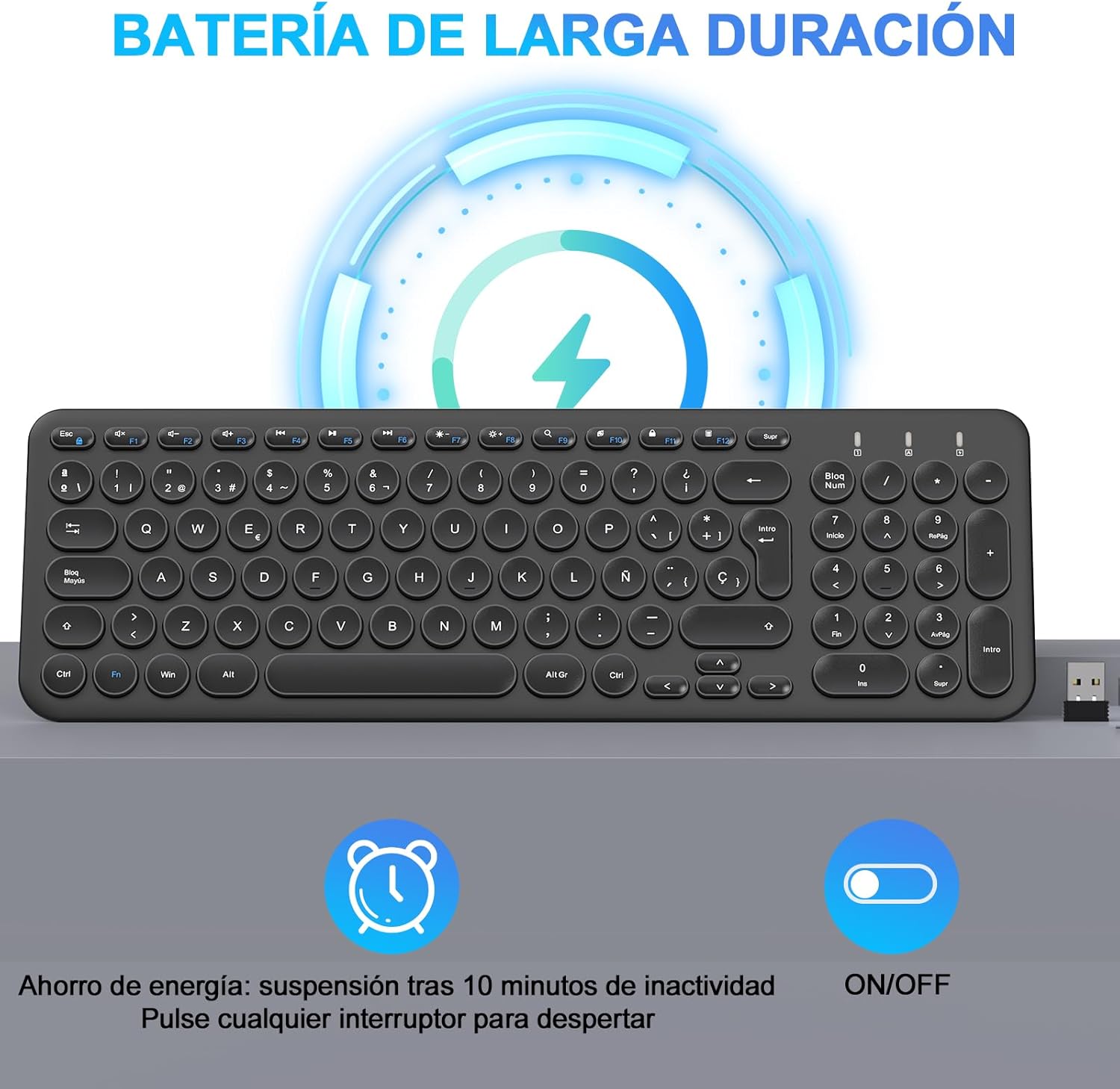 Thumbnail 4 de cimetech Teclado Inalámbrico Ergonomico para Oficina y Viaje 🖥