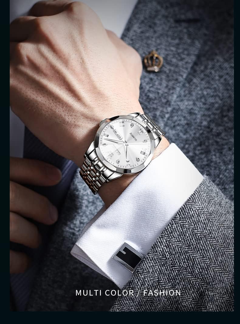 Detalle 2 de OLEVS Watch for Men Two Tone Blue 3ATM