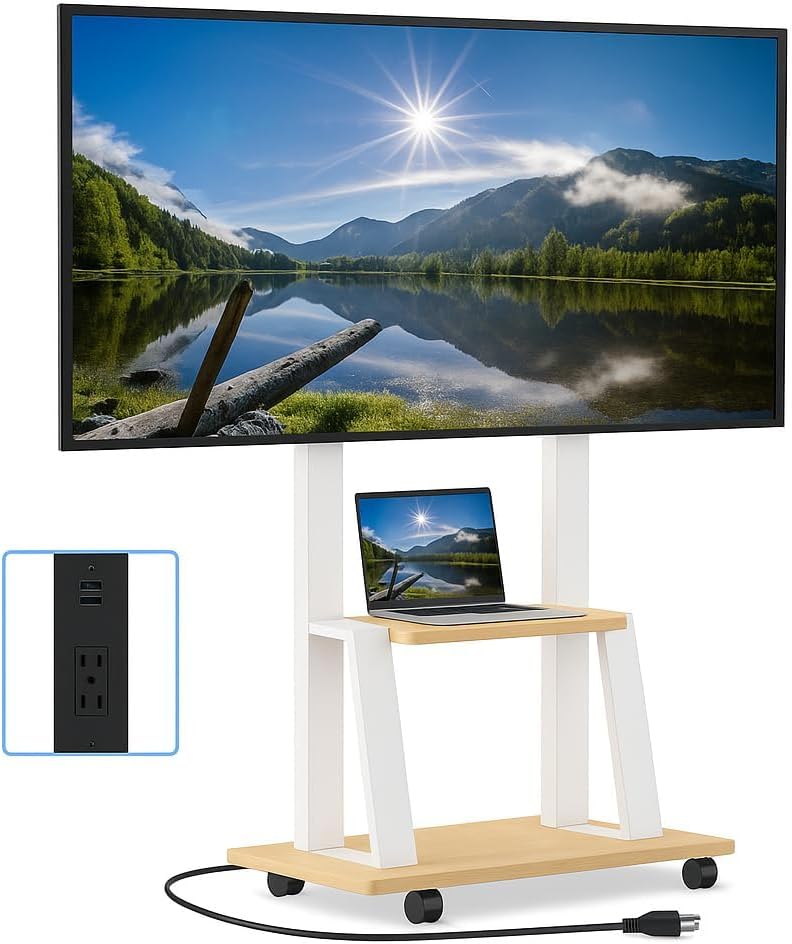 Detalle de DIOOSN Rolling TV Stand 32–80in