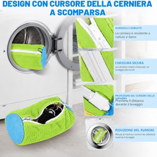 Detalle 2 de WUFANC Sacchetto Scarpe Lavatrice 2 Pezzi | Protezione e Pulizia Completa per Sneakers e Scarpe Sportive