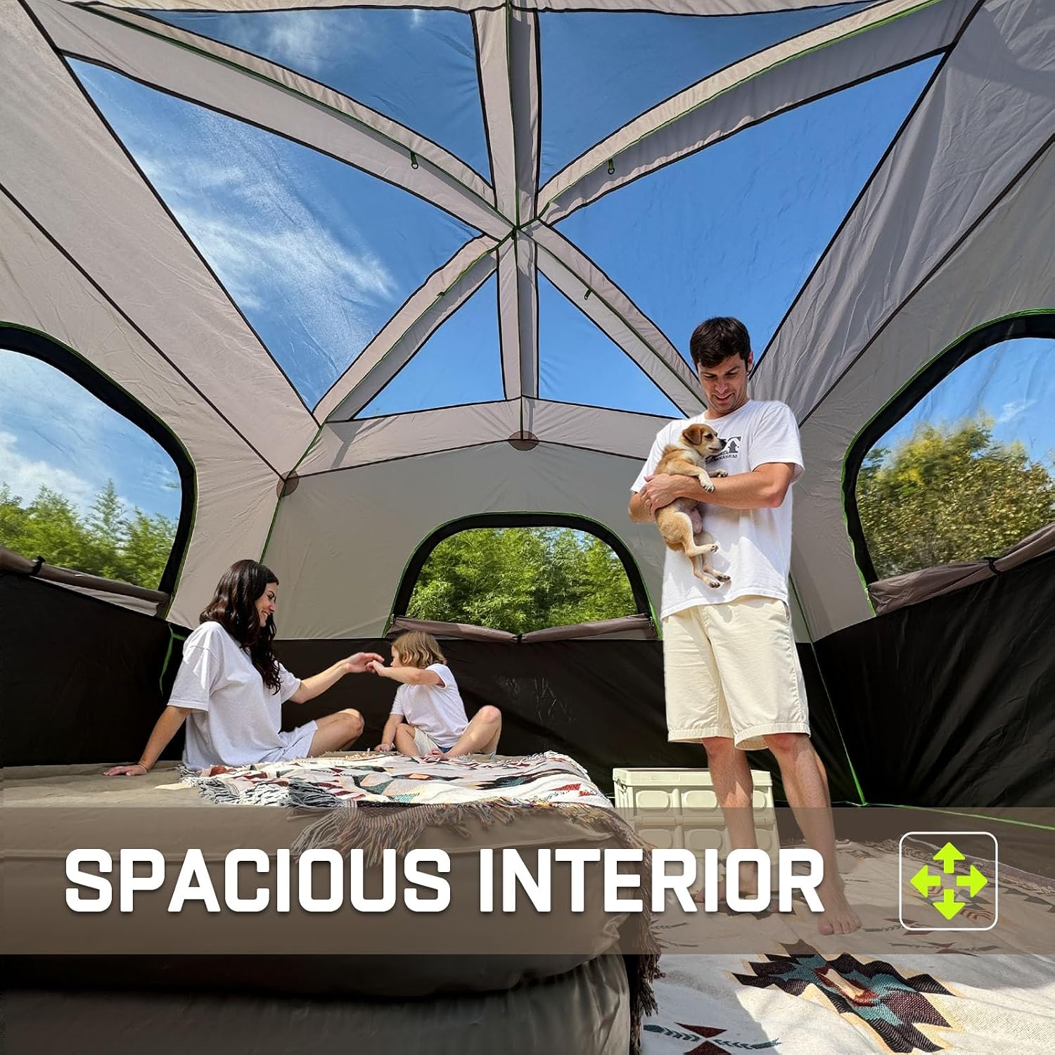 Detalle de Happy Travel Tent 6 Person: Spacious, Weather-Ready Family Cabin Shelter