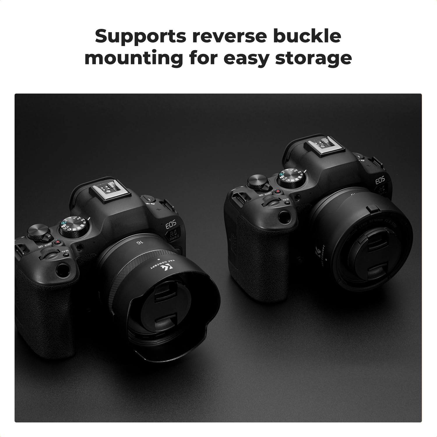 Thumbnail 4 de K&F CONCEPT EW65C parasol reversible para Canon RF 16 mm F2.8 STM