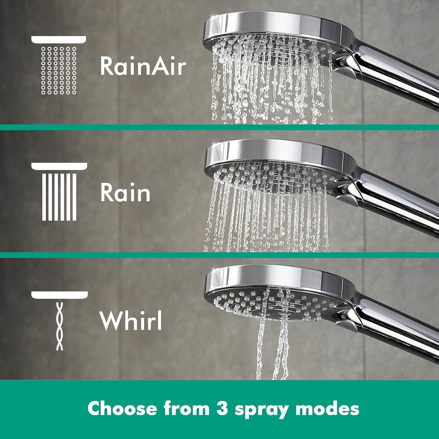 Detalle de Hansgrohe Raindance Select S Duschkopf: wassersparend, flexibel, einfach zu reinigen