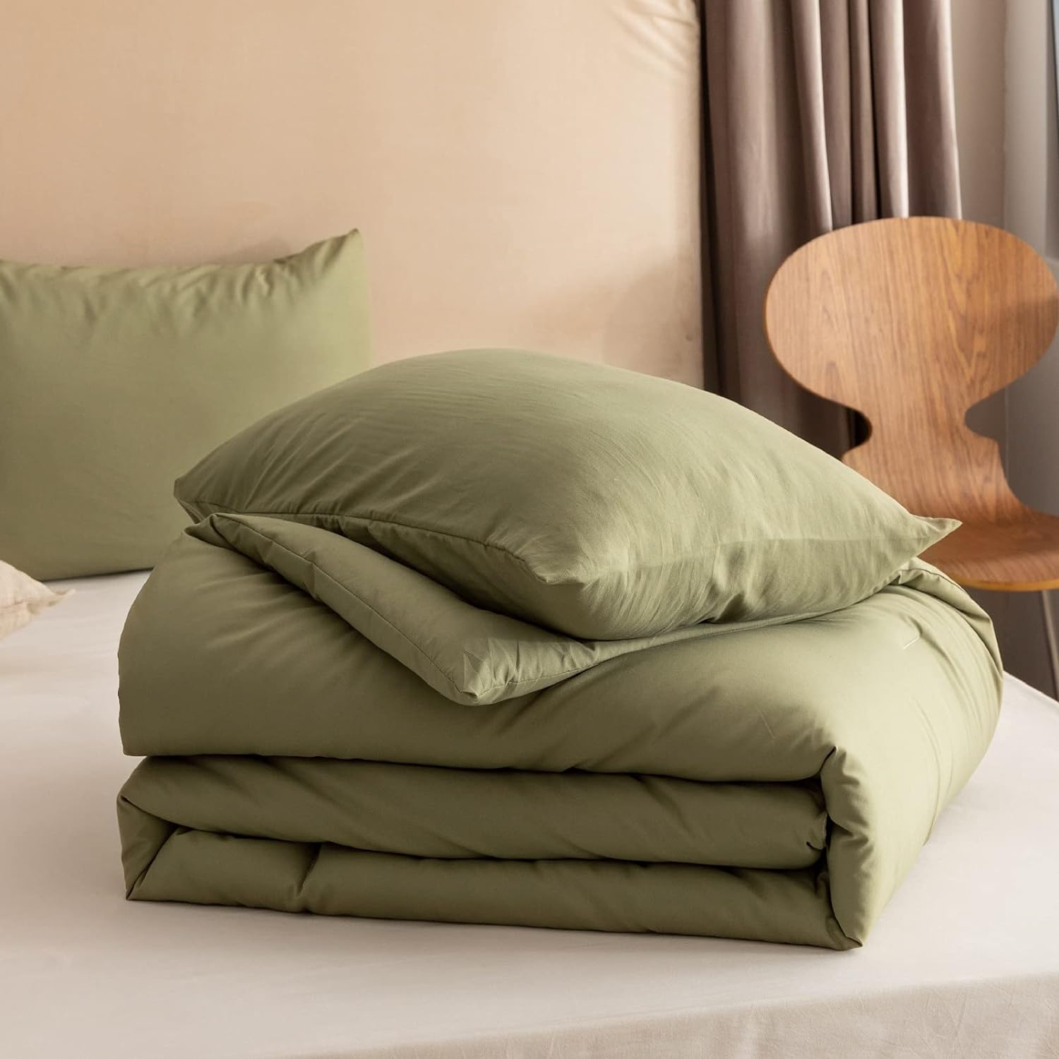 Thumbnail 5 de ROSGONIA Queen Olive Green Quilt Set, 3-Piece