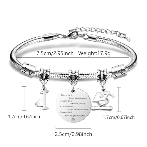 Detalle de Astellea Pulsera con Iniciales Inspiradoras para la Graduación