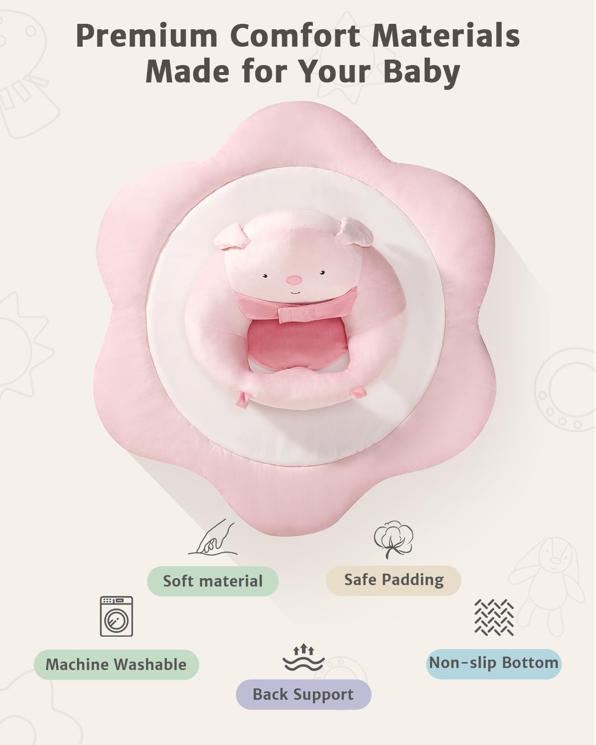 Detalle 1 de suihuooo 3-in-1 Baby Play Mat with Infant Seat and 5 Detachable Toys