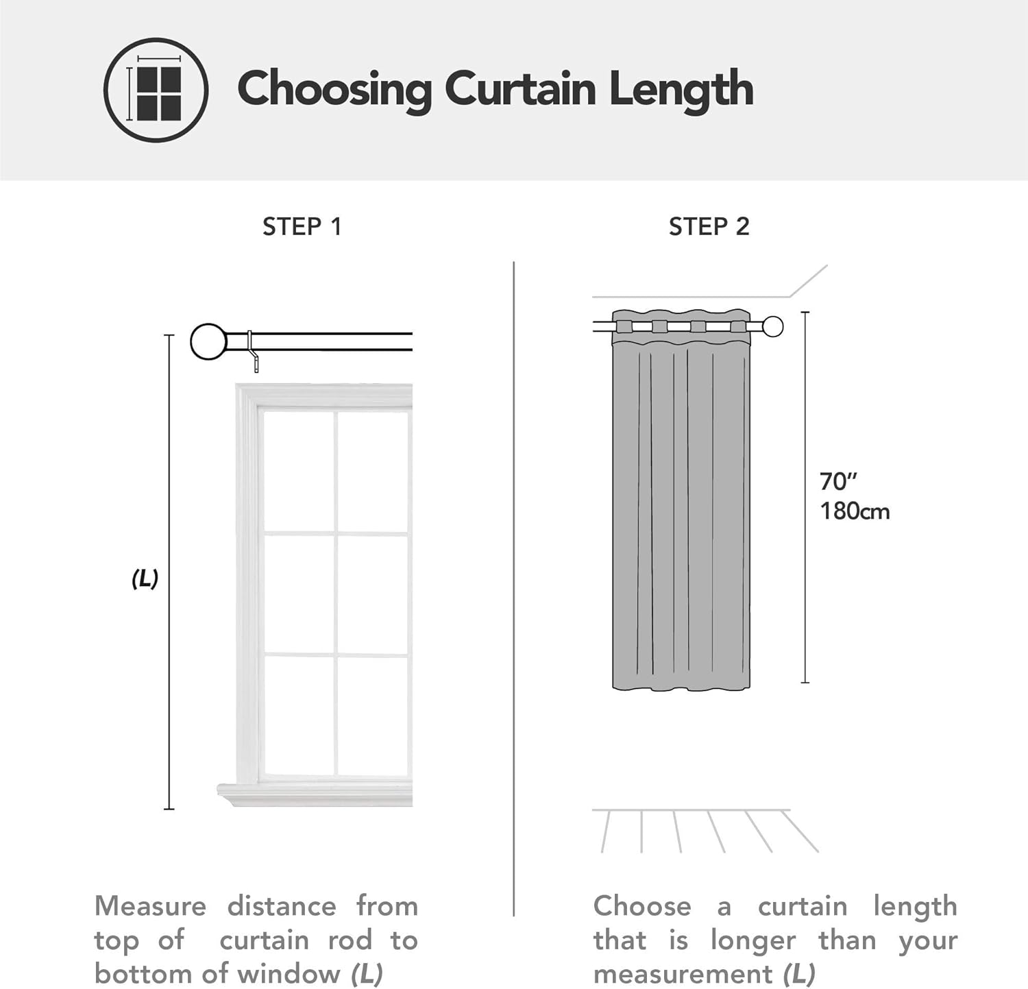 Thumbnail 6 de Deconovo Rideaux Occultants Isolant Thermique 140×300 cm – Design Moderne à Oeillets, Blanc Pâle Gris
