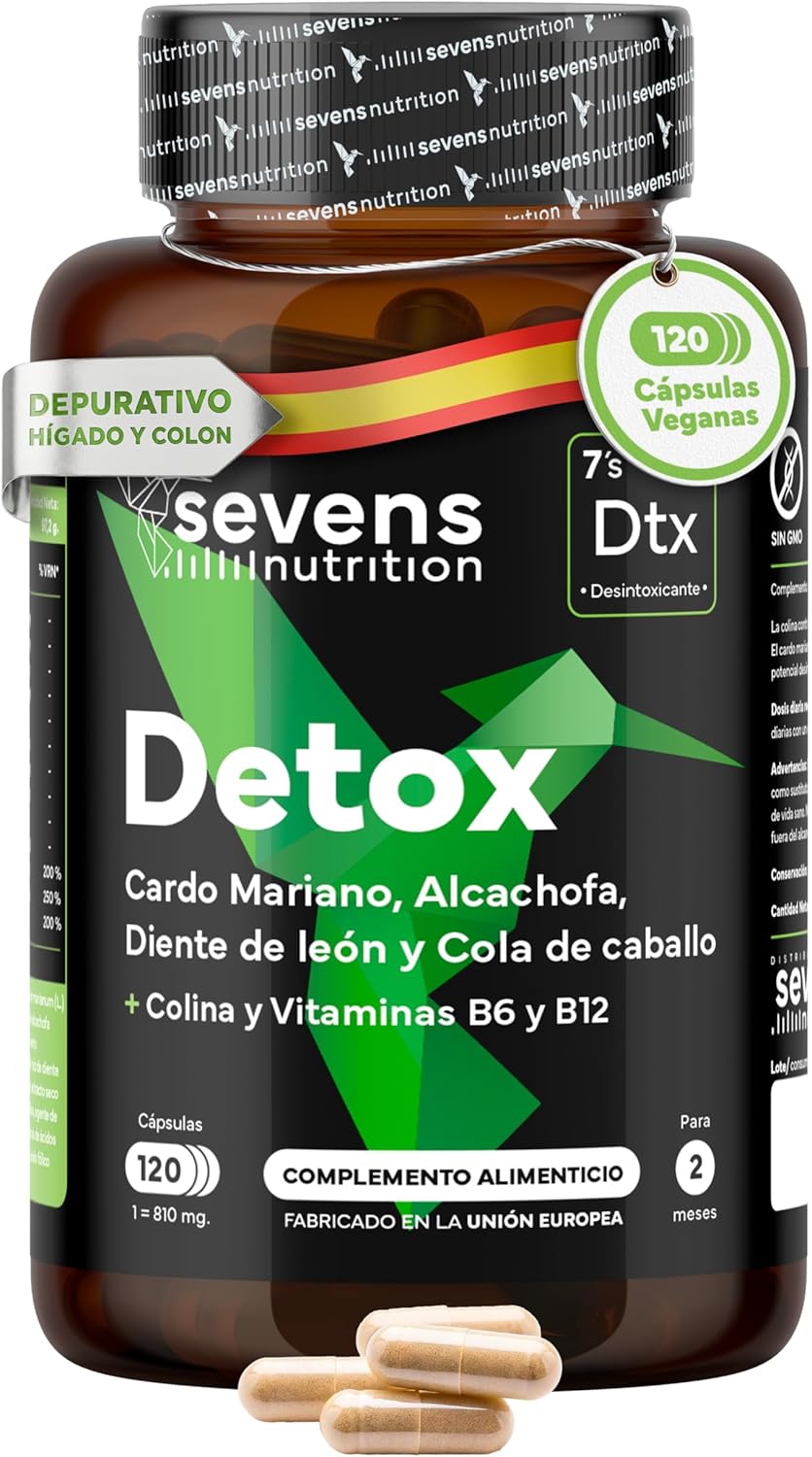 Detalle de SEVENS NUTRITION Cardo Mariano 120 cápsulas