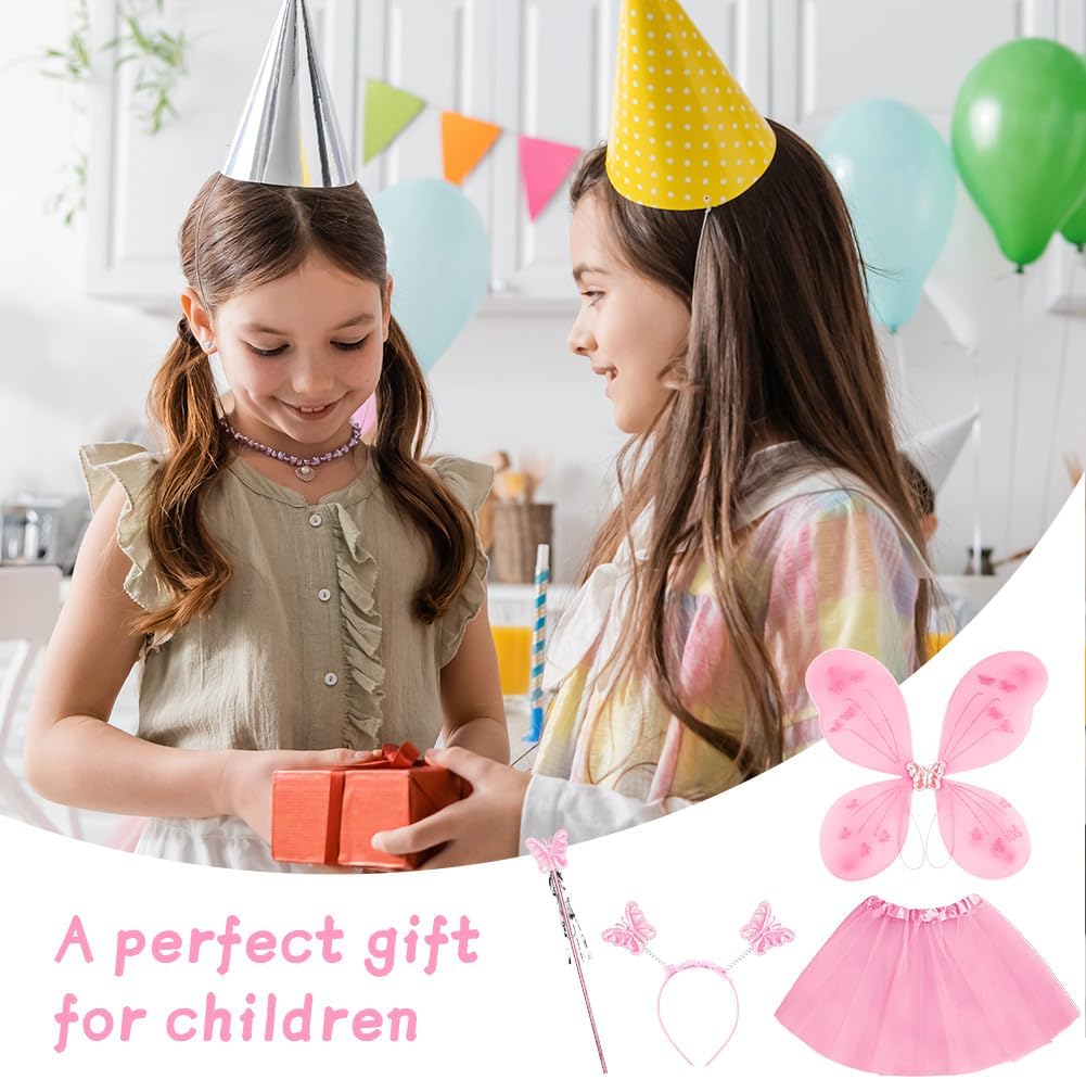 Thumbnail 6 de AYBUY Kids Fairy Wings Costume Set (Butterfly Wings, Tutu, Magic Wand & Headband)