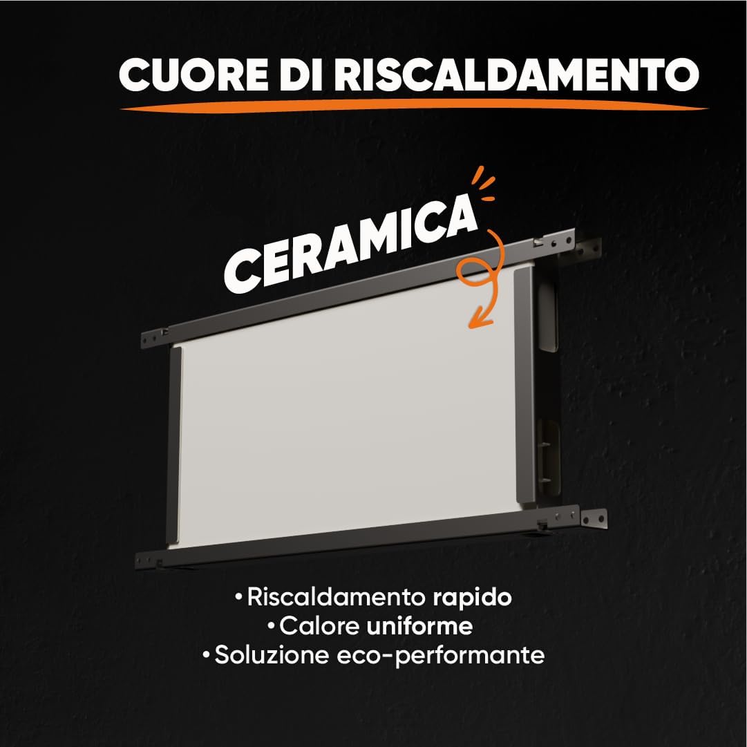 Thumbnail 3 de BESTHERM TANIN radiatore elettrico fisso a inerzia secca in ceramica 1000W, bianco