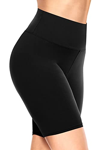 Detalle de TNNZEET Radlerhose Damen Hohe Taille Kurze Sporthose – Blickdicht, Schwarz, 3XL