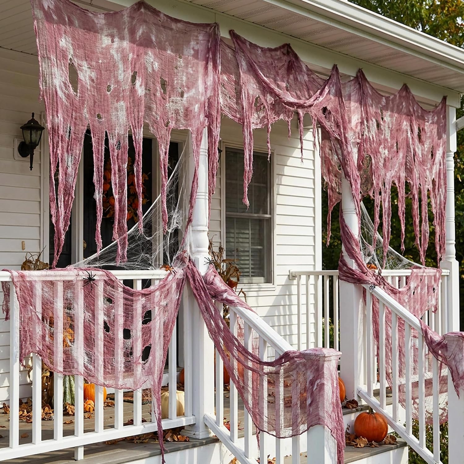 Detalle de RunNico RN-411Purple-Blood-Stain-1.8x5m Halloween Gauze, Purple Fine-Yarn Decor