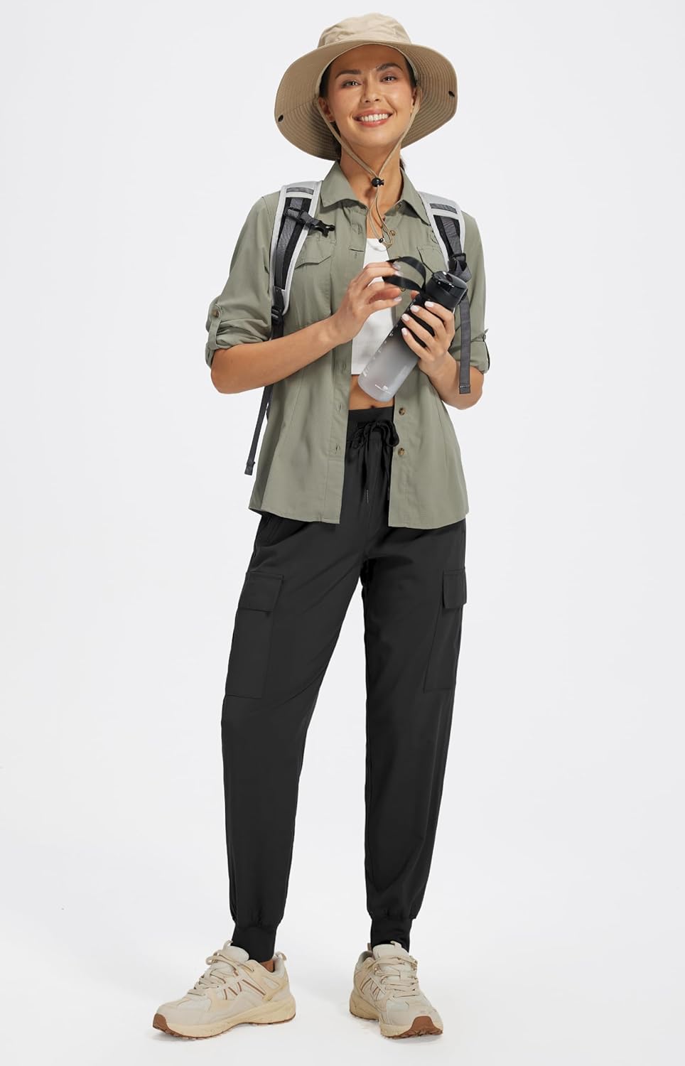 Thumbnail 6 de Libin Women's Cargo Joggers (Lightweight Quick-Dry Hiking Pants) with UPF 50+