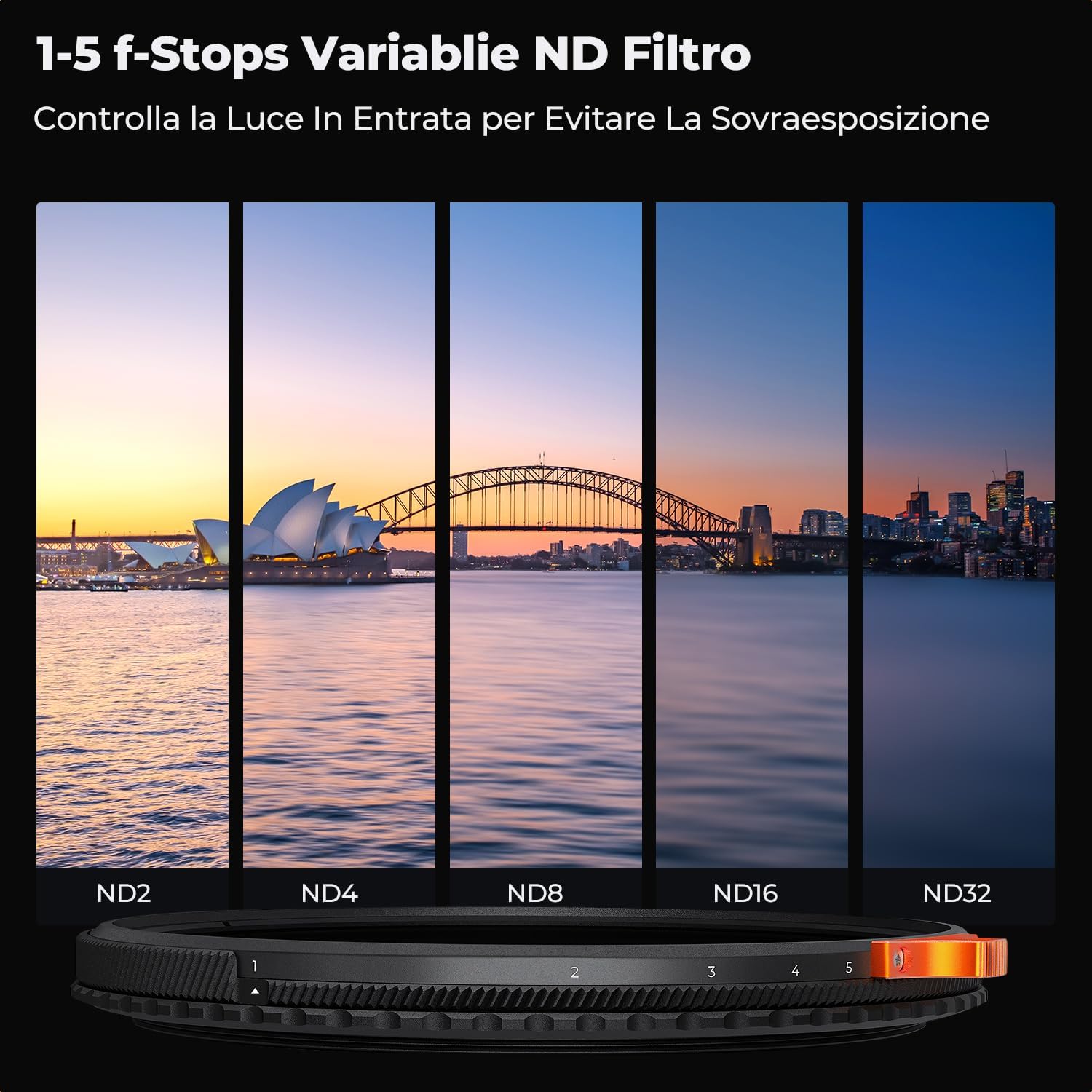 Thumbnail 4 de K&F CONCEPT Nano-Xcel 43mm True Colour Filtro Variabile ND2-32 (1-5 Stop) & CPL – 2 in 1