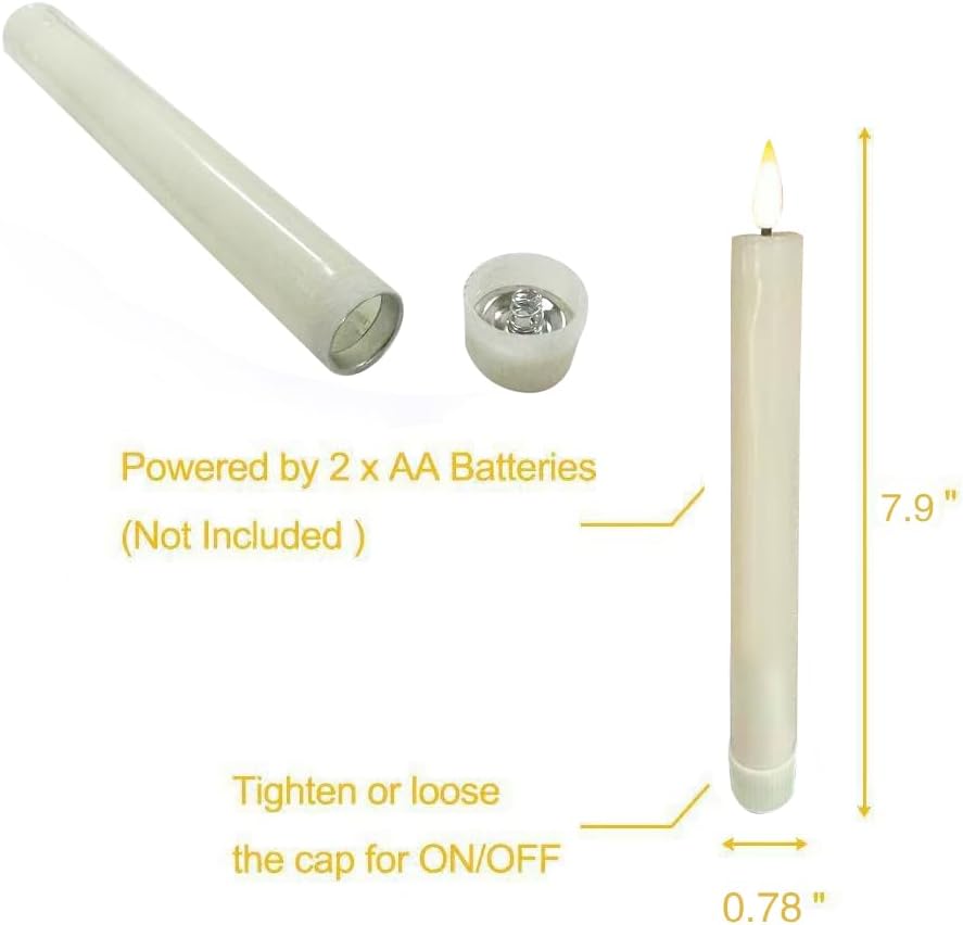 Detalle de Houdlee Flameless Taper Candles, Plastic