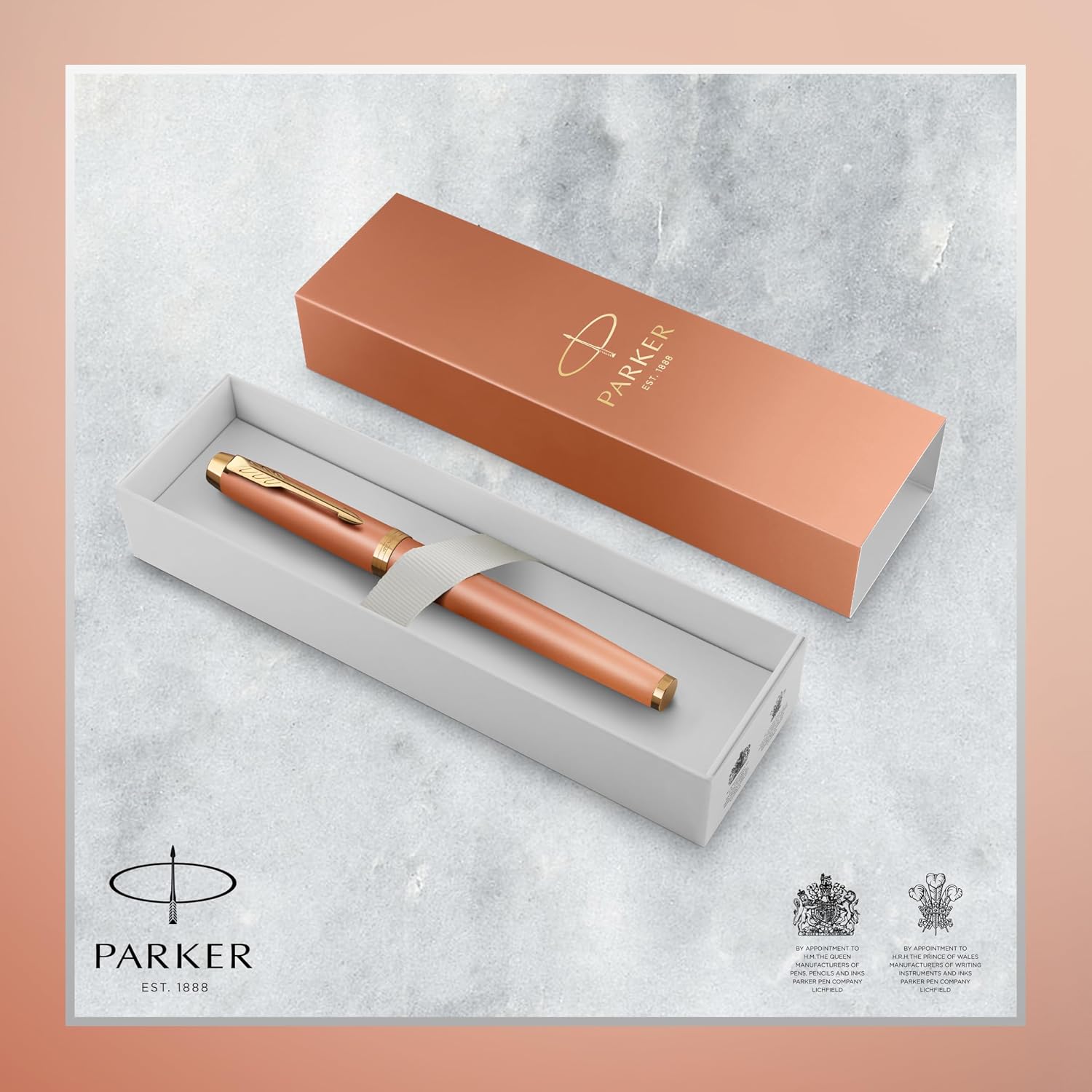 Detalle de Parker IM Writing Rituals Stylo roller – Orange exaltant, fin pointe, coffret cadeau