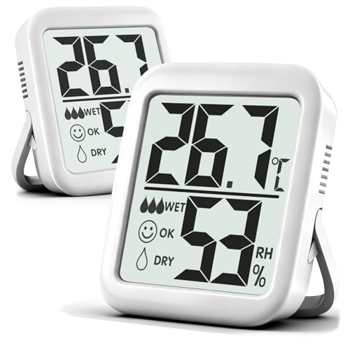 Detalle de Antonki 2 pezzi Termometro Ambiente Interno e Igrometro Digitale – Monitor di Temperatura e Umidità per Casa, Asilo, Terrario e Serre