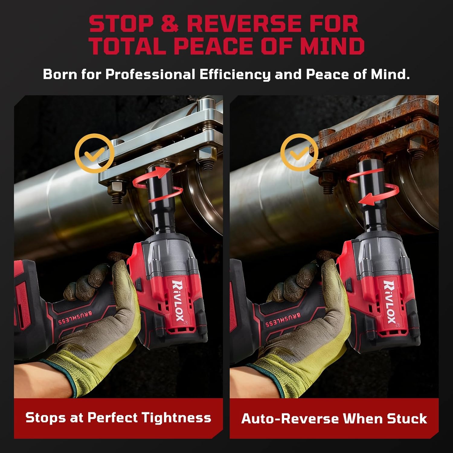 Thumbnail 3 de Rivlox Cordless Impact Wrench 800N·m (1/2in) Brushless High Torque Kit