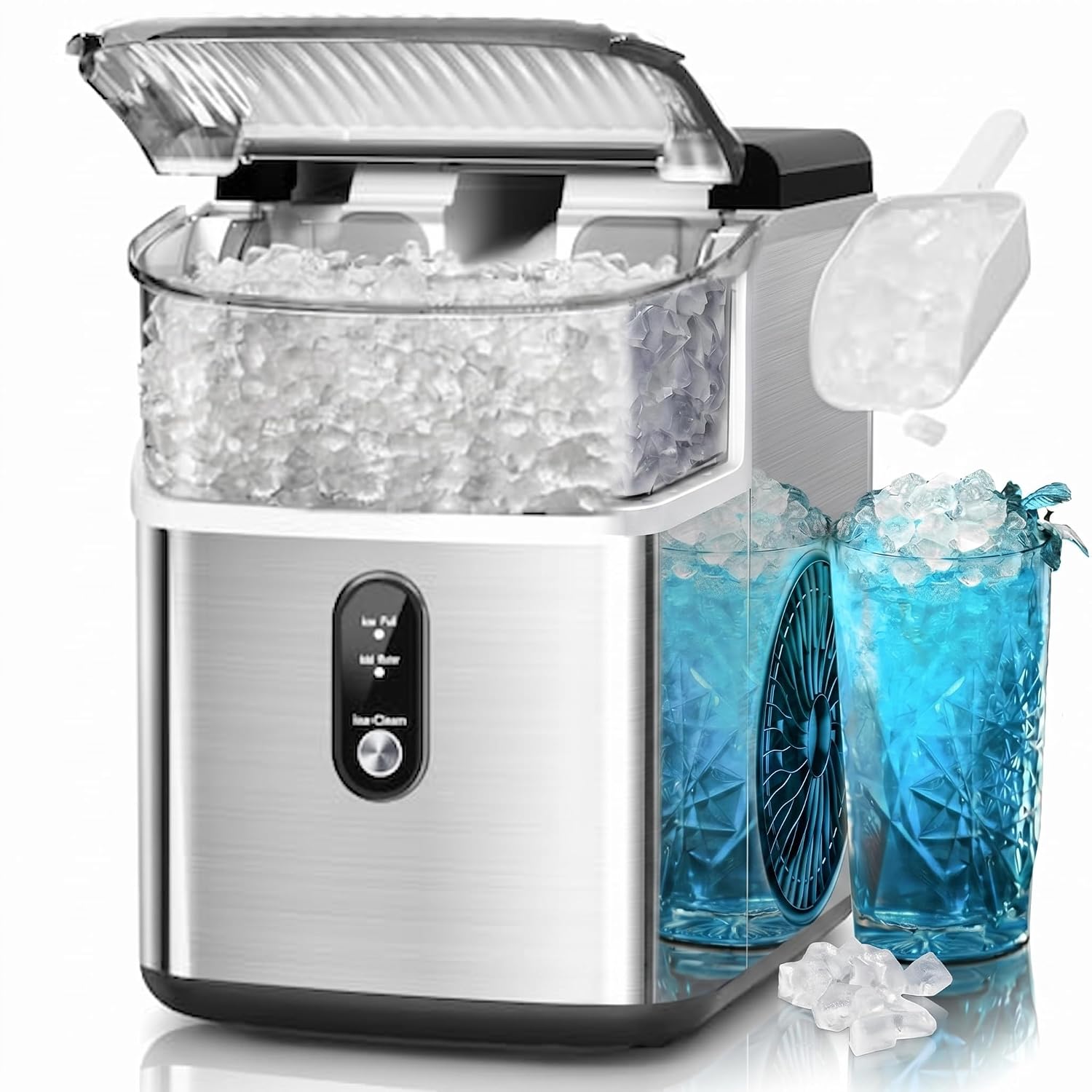 Detalle de Electactic Nugget Ice Maker Countertop Ice Maker, 35 lb/24-Hour Output