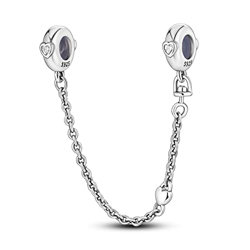 Detalle de CYMYSS 925 Plata de Ley Bead Charm Clip de Seguridad para Pulsera y Collar
