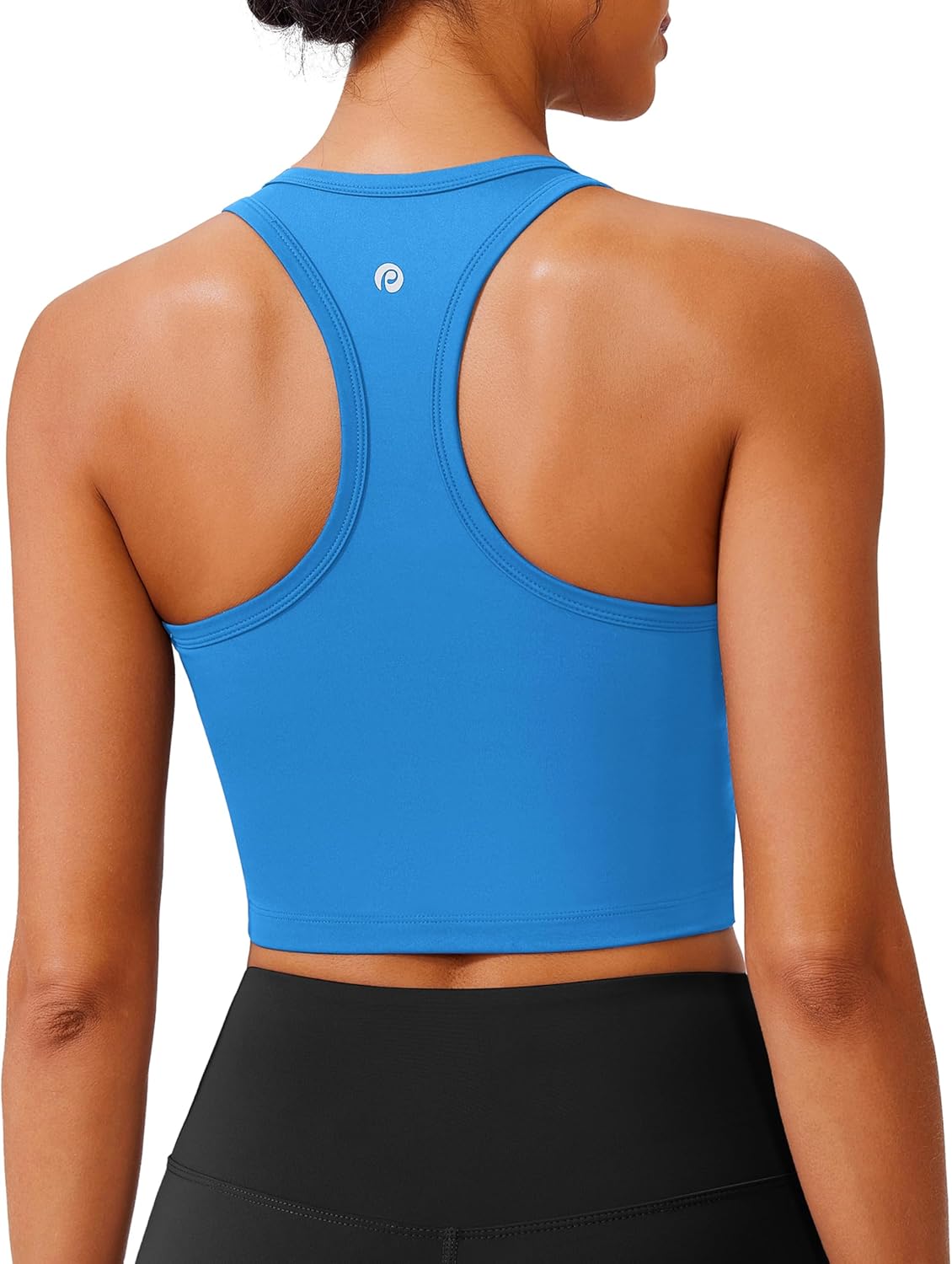 Detalle de PINSPARK Women's Racerback Sports Bra Tank with Light Support and Removable Cups