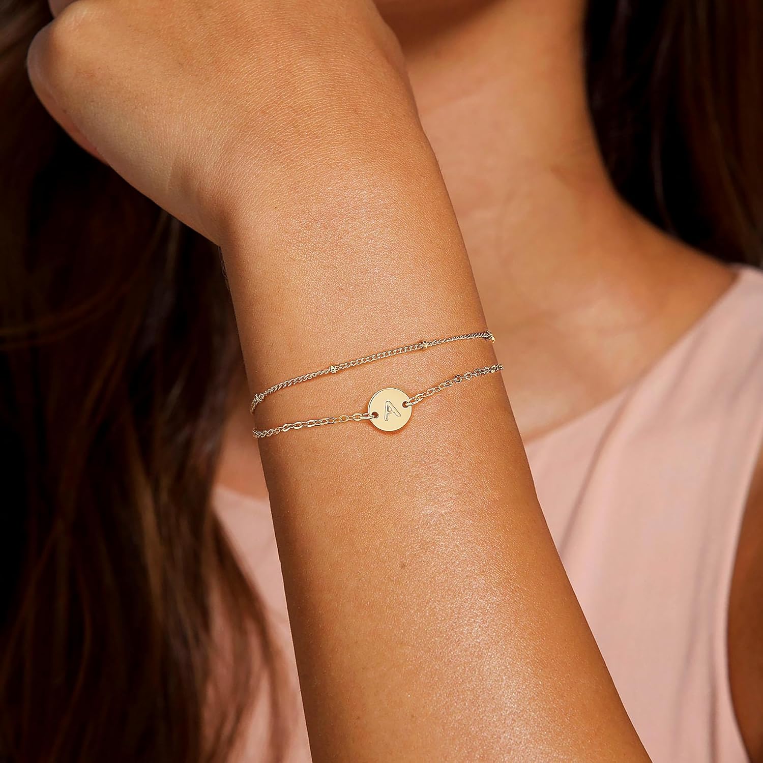 Thumbnail 3 de TINGN Muttertagsgeschenke für Mama – Armband Damen Gold 18K Gold Vergoldet mit Initialen