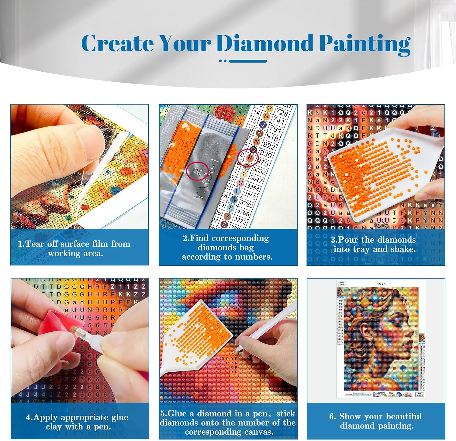 Thumbnail 6 de YOYA Diamond Painting Kits, 12x16 Inch