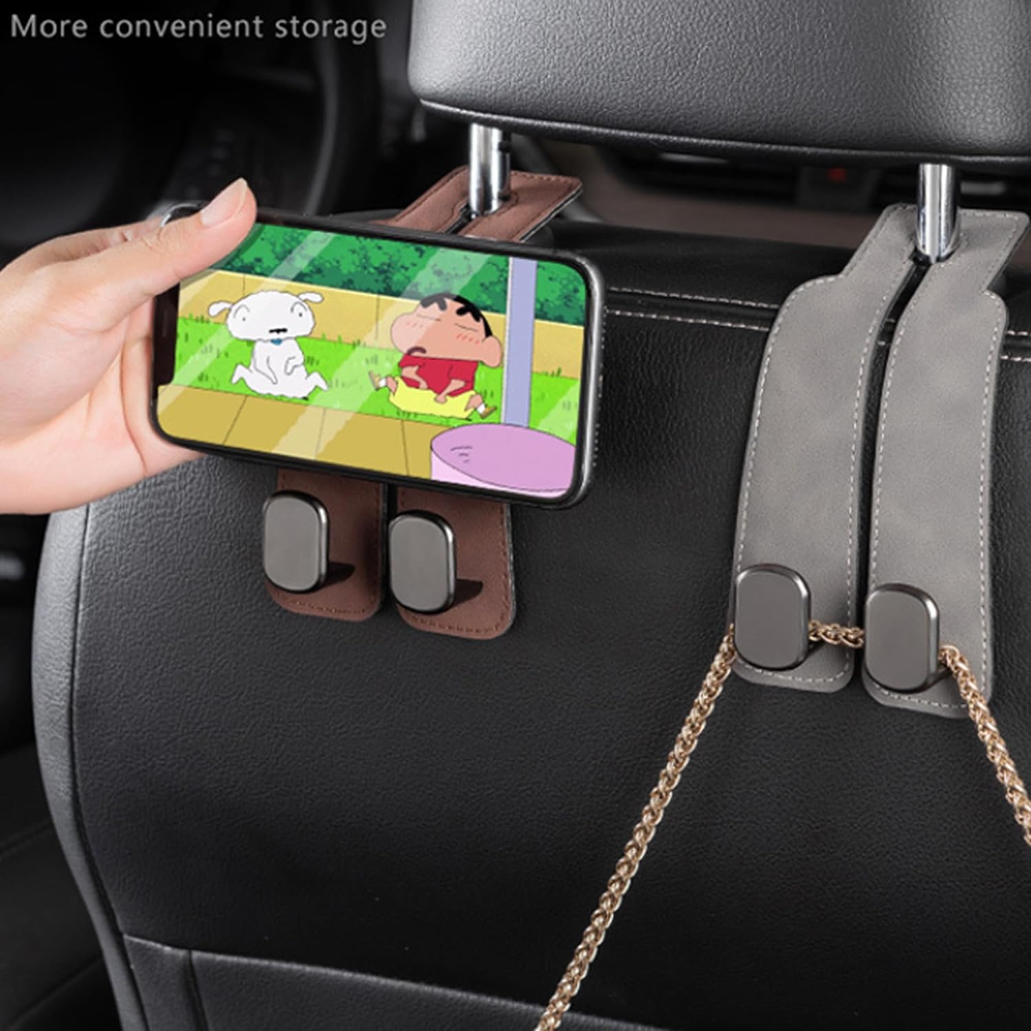 Thumbnail 4 de Amelity Car Headrest Hooks — 2 Pack Purse Hook for Car (Black)