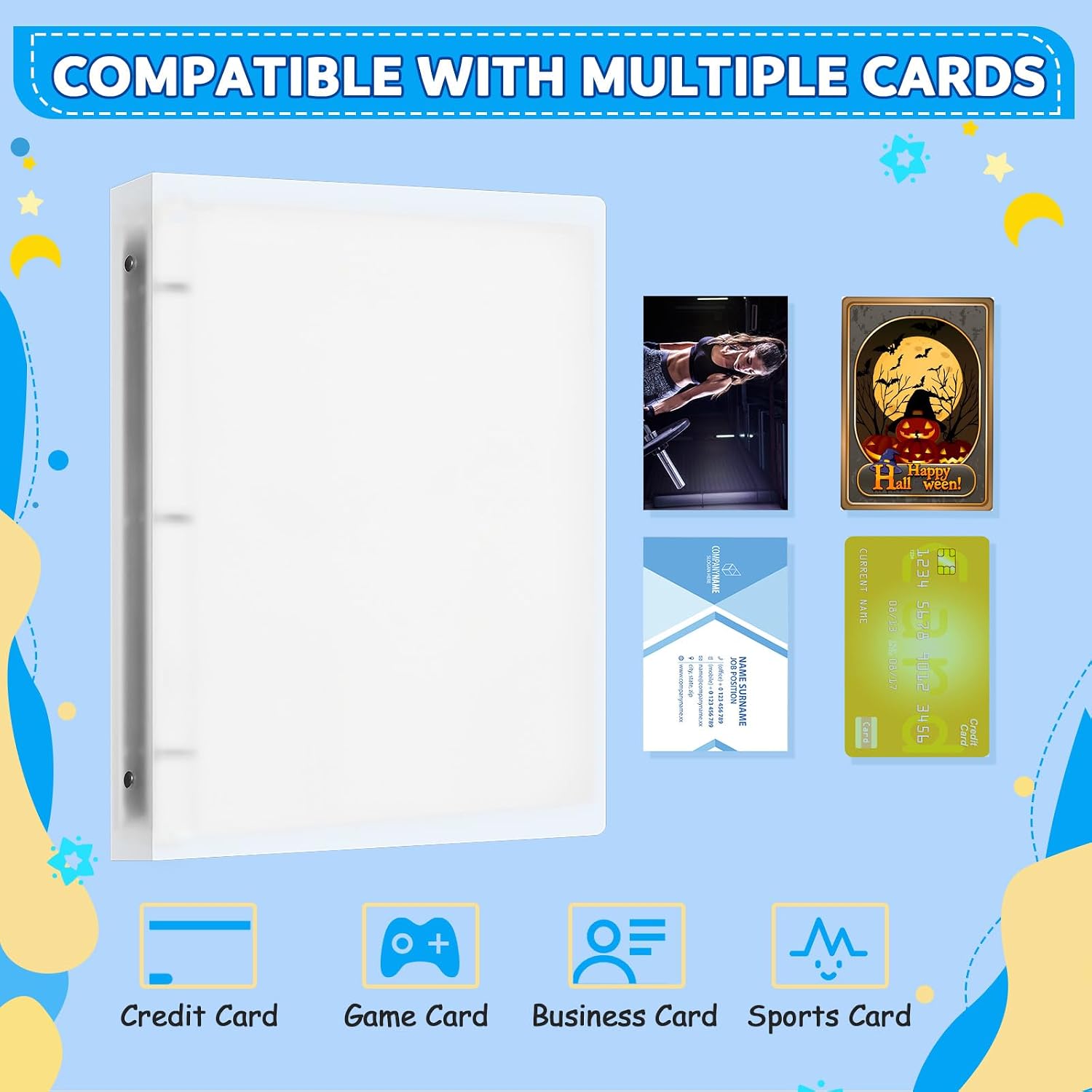 Detalle 2 de Lictin Trading Card Sleeves & Binder Album (Transparent Waterproof, 540 pockets)