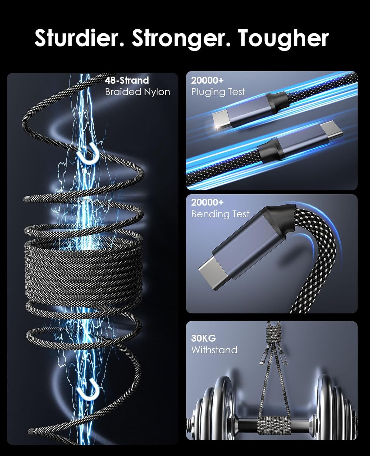 Thumbnail 5 de Magtame Cable USB C Magnético 240W 5 pies ⚡️