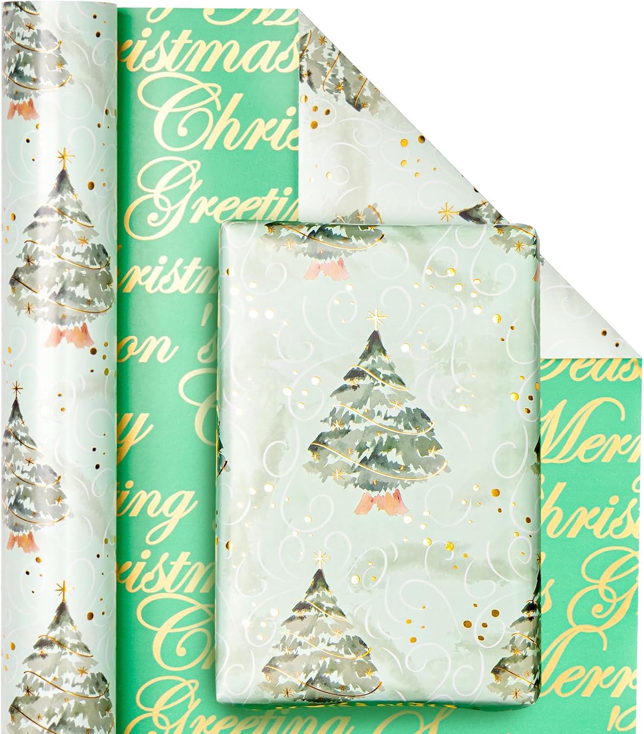 Detalle 2 de WRAPAHOLIC Christmas Wrapping Paper, Mini Roll